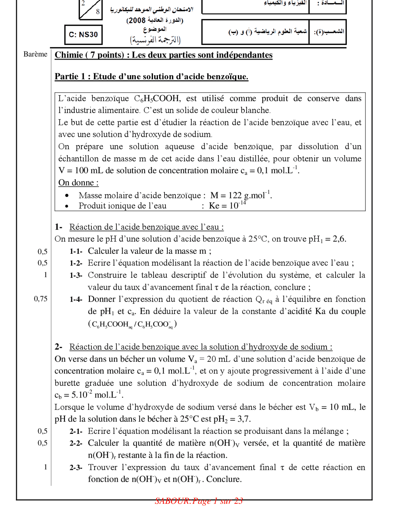 Un Technicien Preleve 40 0 Ml Exercise in acid and base lessons with correction | Exams Chemistry |  Docsity