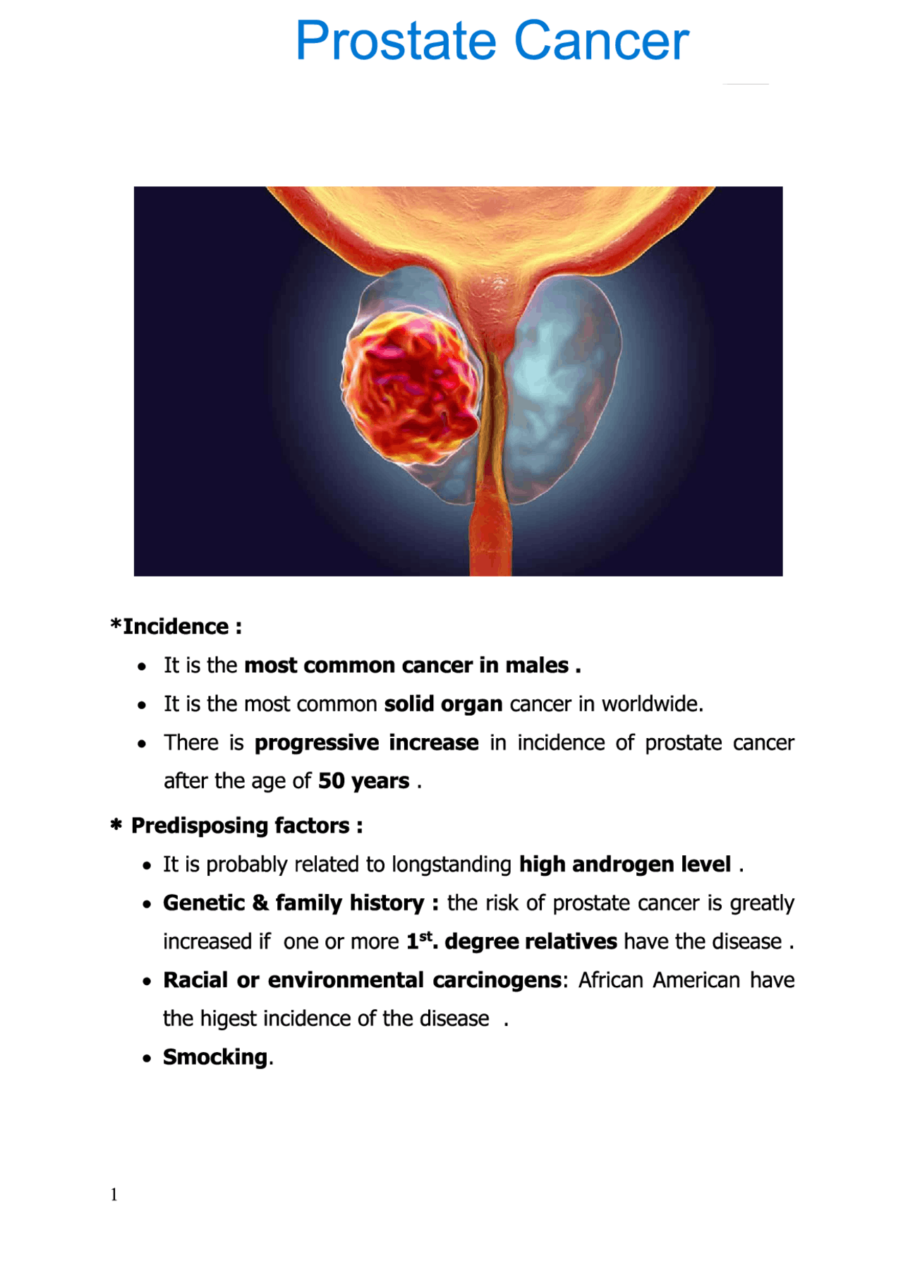 Prostate Cancer notes | Study Guides, Projects, Research Medical ...