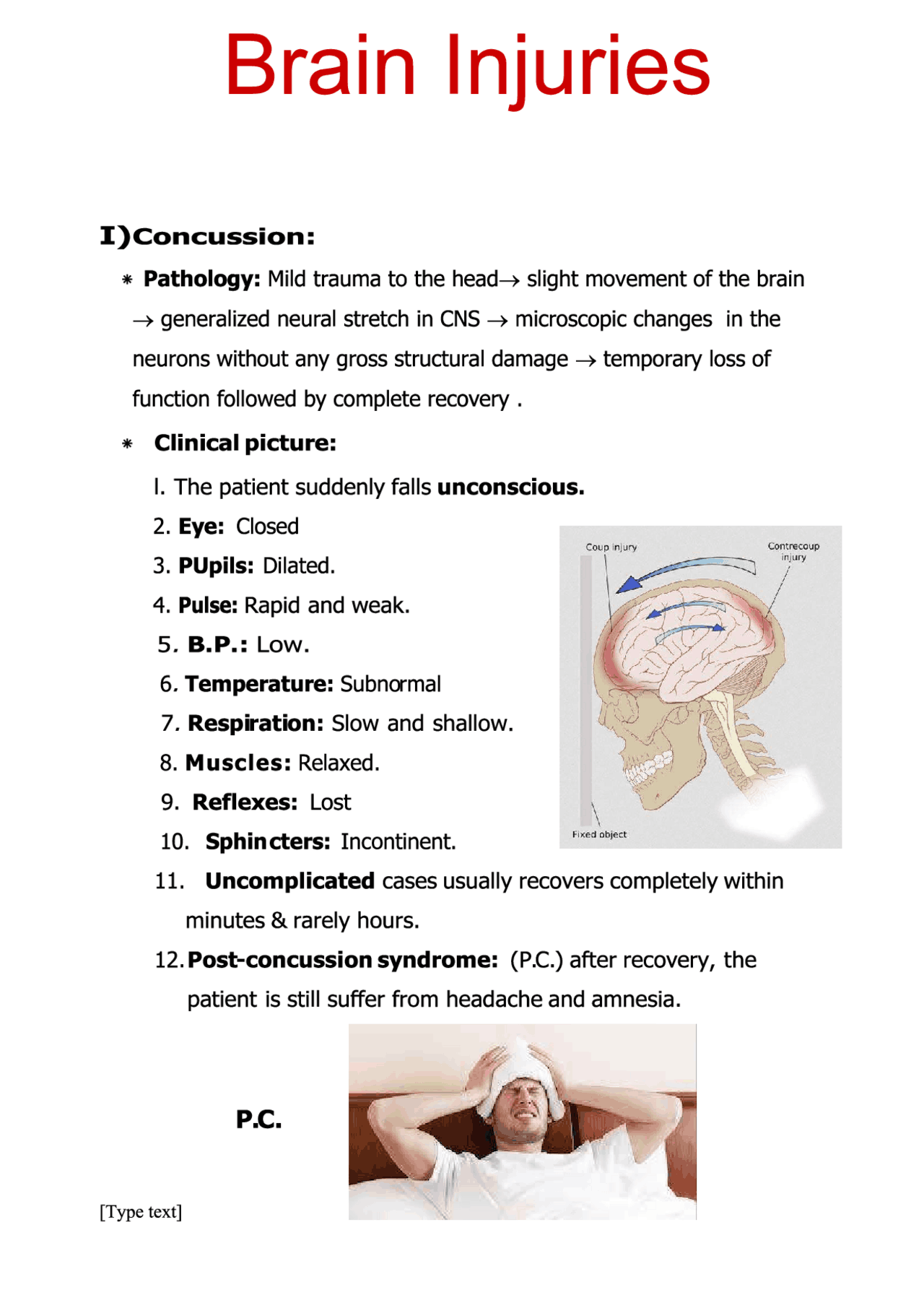 Brain Injuries notes | Study Guides, Projects, Research Medical ...