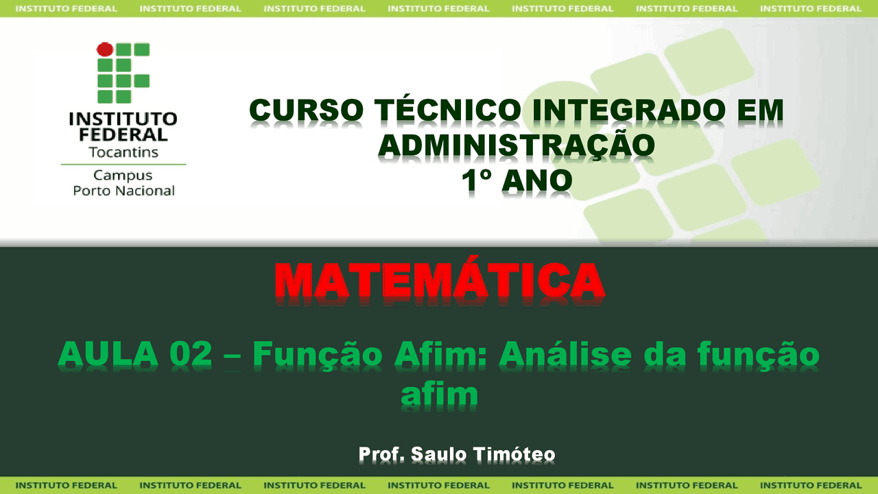Aula 01 - Função Afim: Noções Gerais. | Esquemas Matemática | Docsity