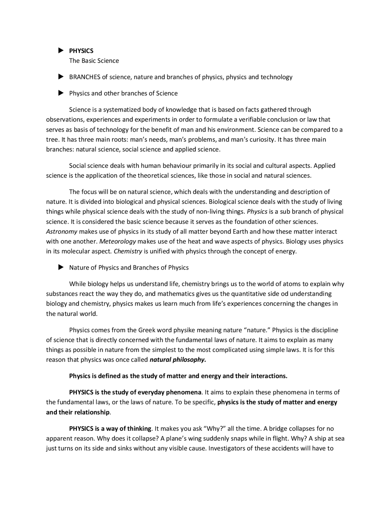 Physics Summary notes | Study notes Physics | Docsity