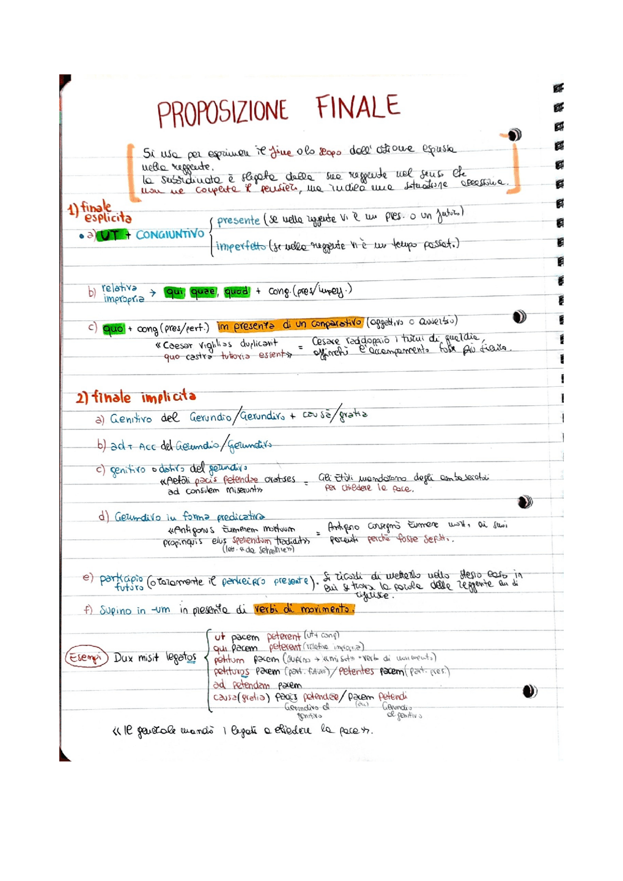 Proposizione finale latina Schemi e mappe concettuali di Lingua