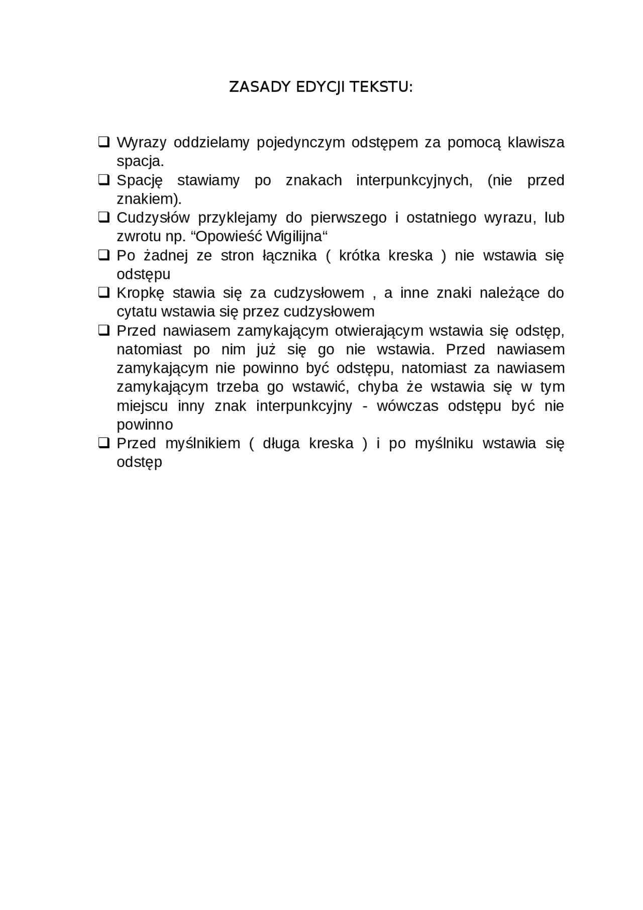 Informatyka klasa 7 edycja tekstu | Notatki Informatyka | Docsity