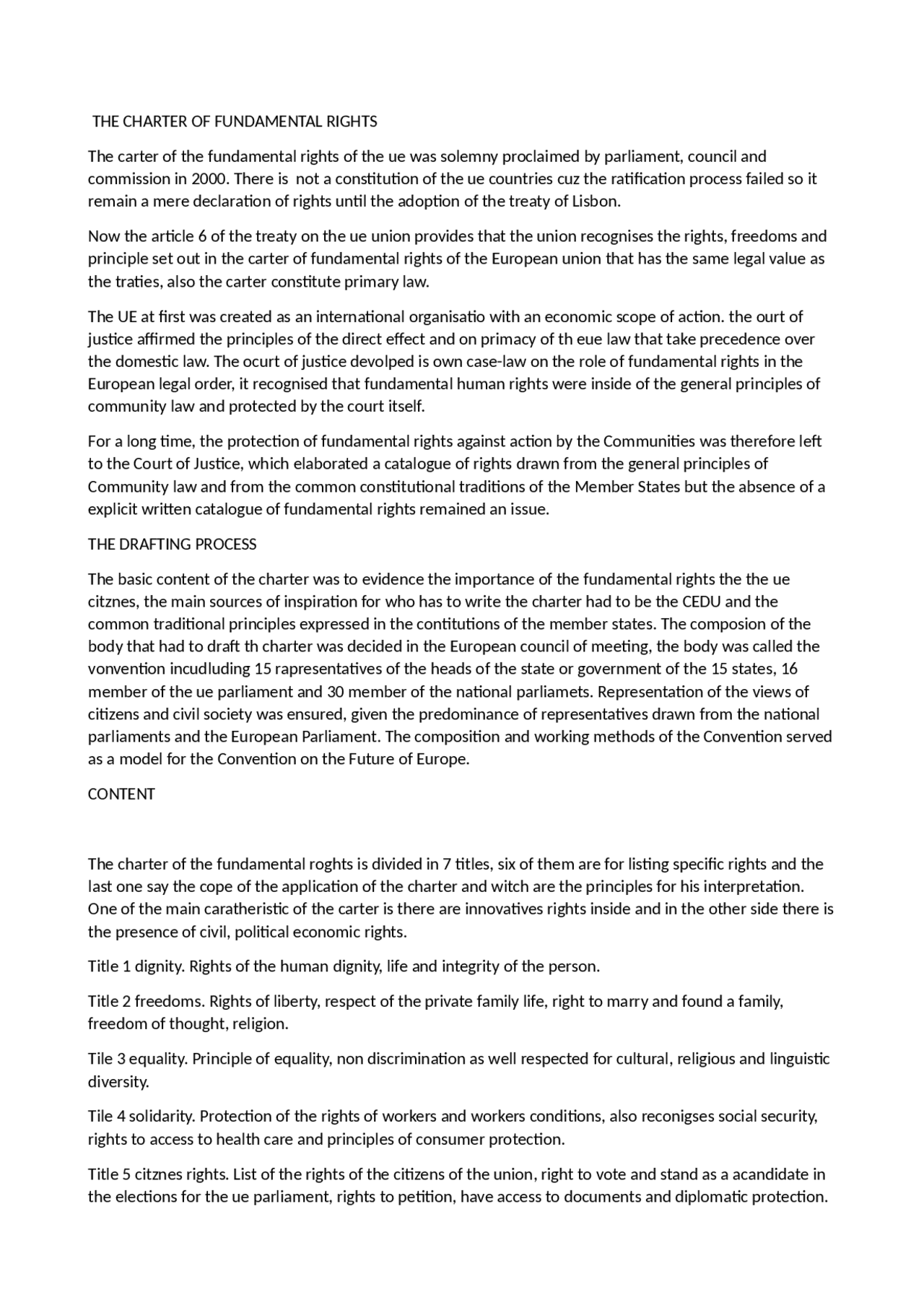 The charter of fundamental rights | Schemi e mappe concettuali di ...