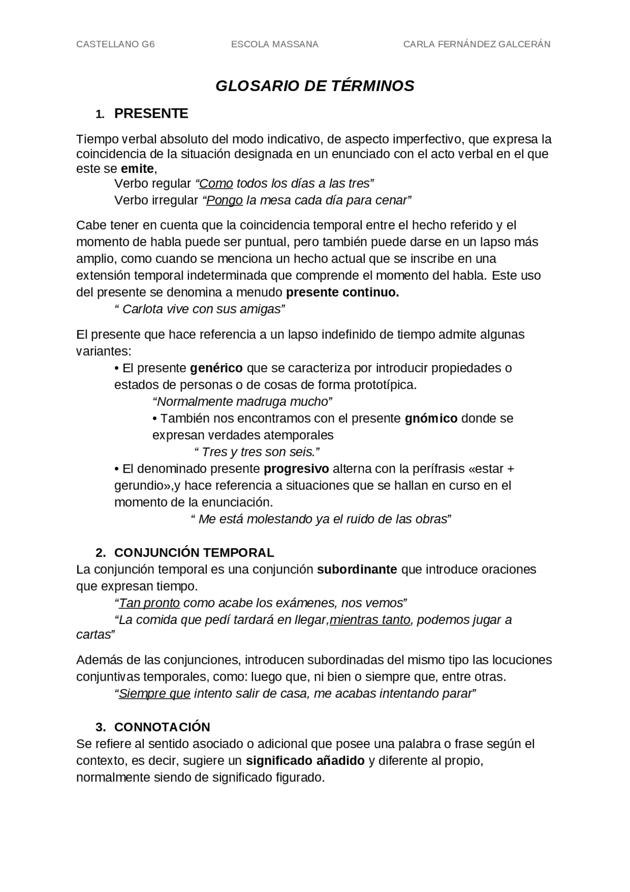 Glosario de terminos | Apuntes de Lengua y Literatura | Docsity