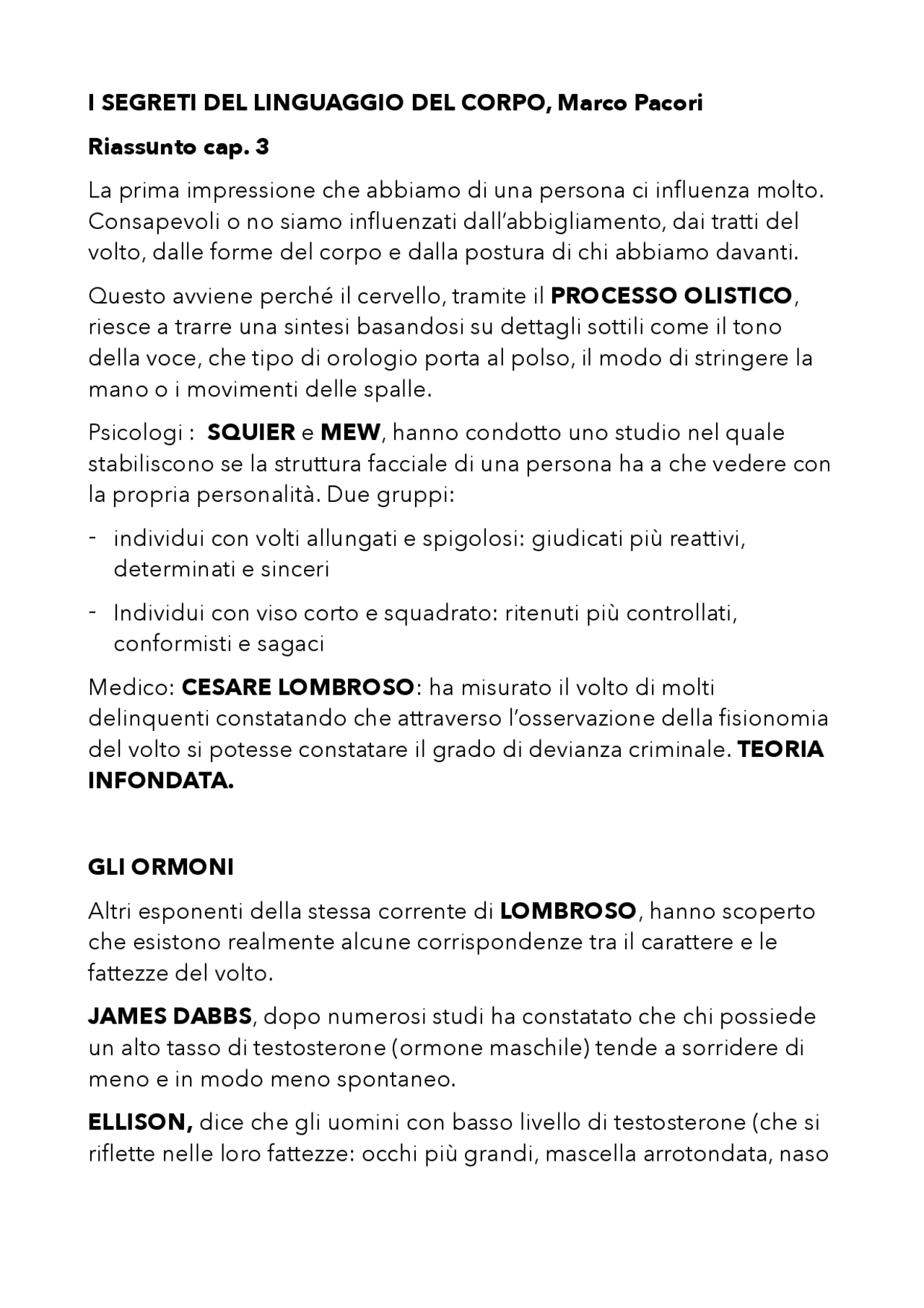 Riassunto cap, 3,5,6 del libro 