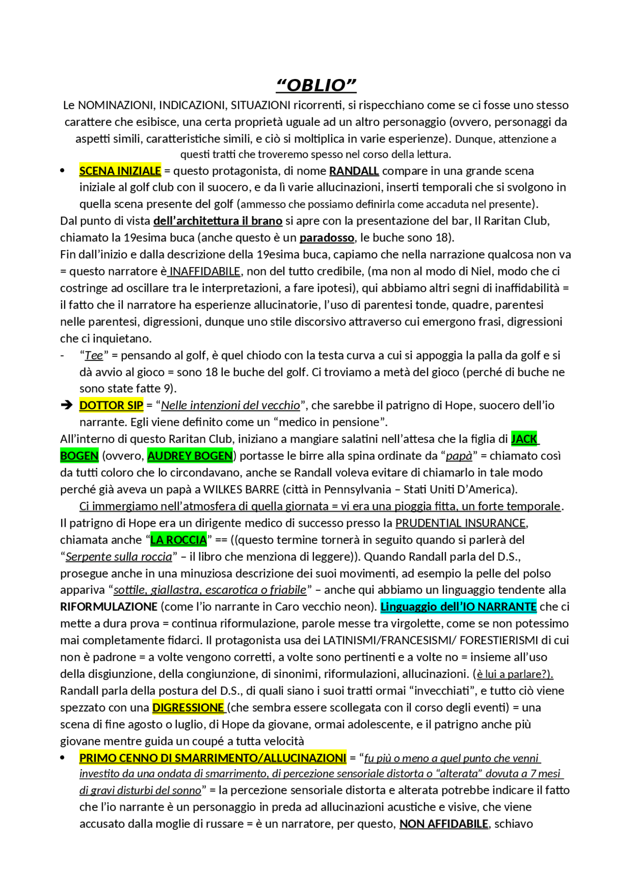 Oblio David Foster Wallace Dispense di Filosofia del Linguaggio