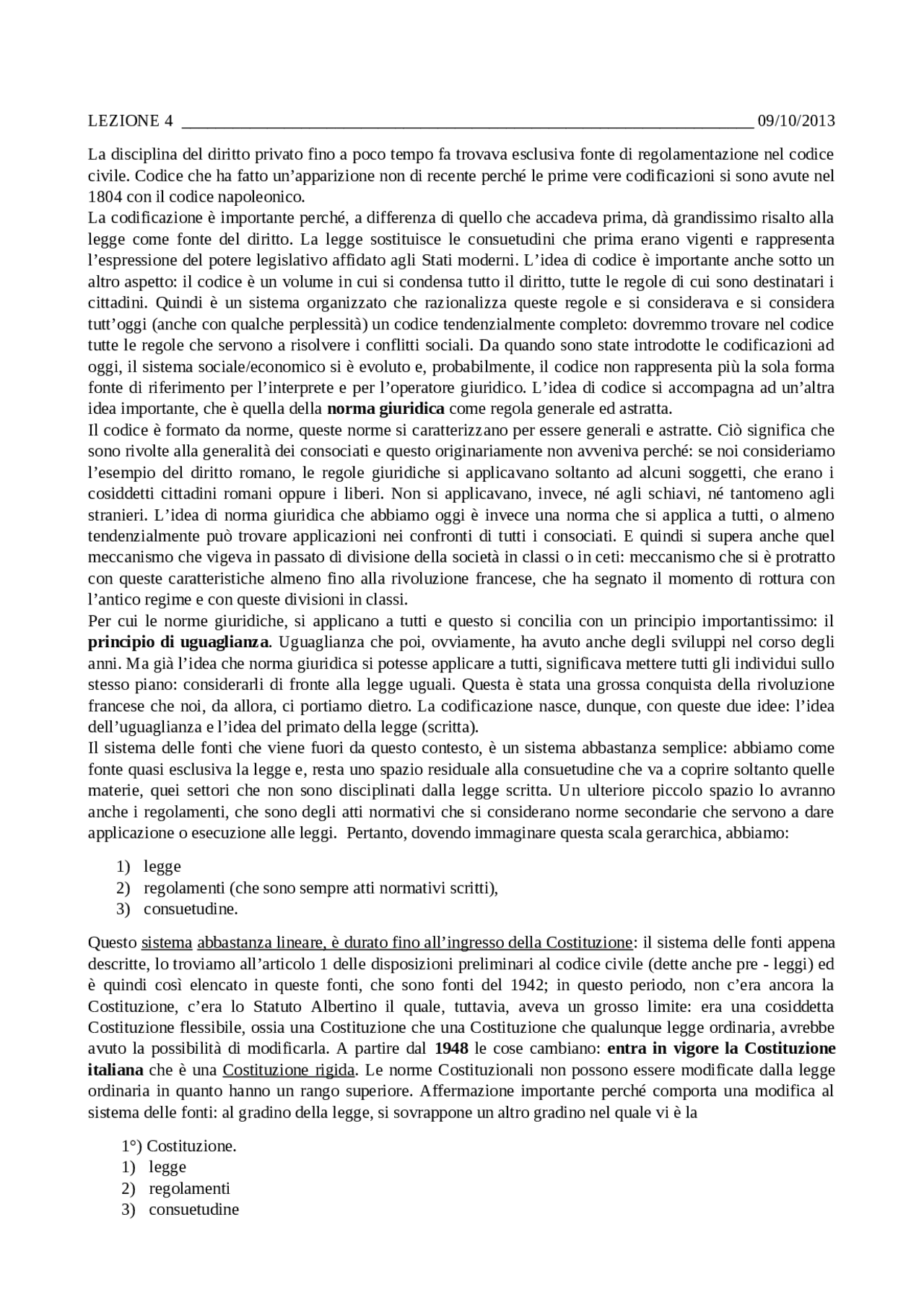 Lezione 4 diritto priv Schemi e mappe concettuali di Diritto Privato