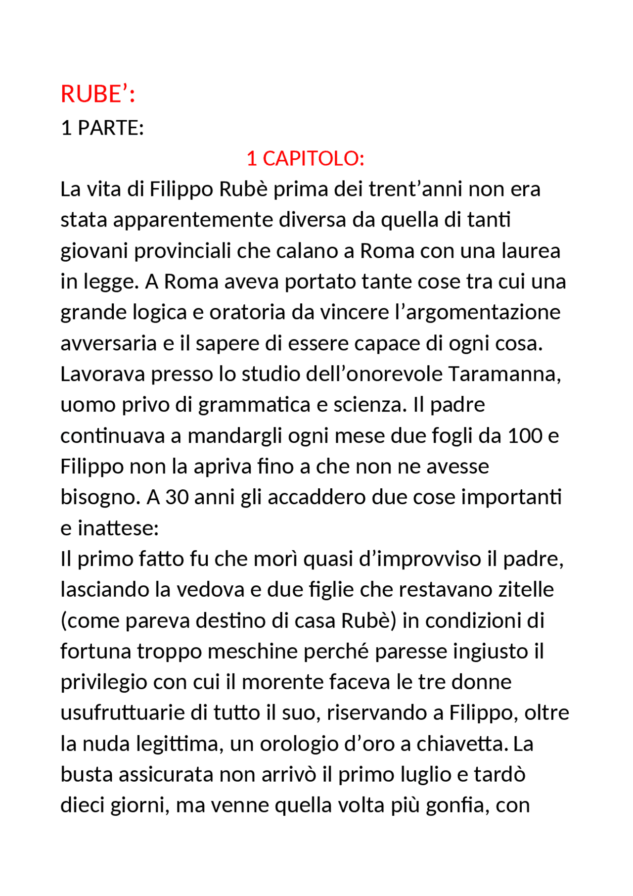 Rubè riassunto dettagliato capitolo per capitolo | Sintesi del corso di ...