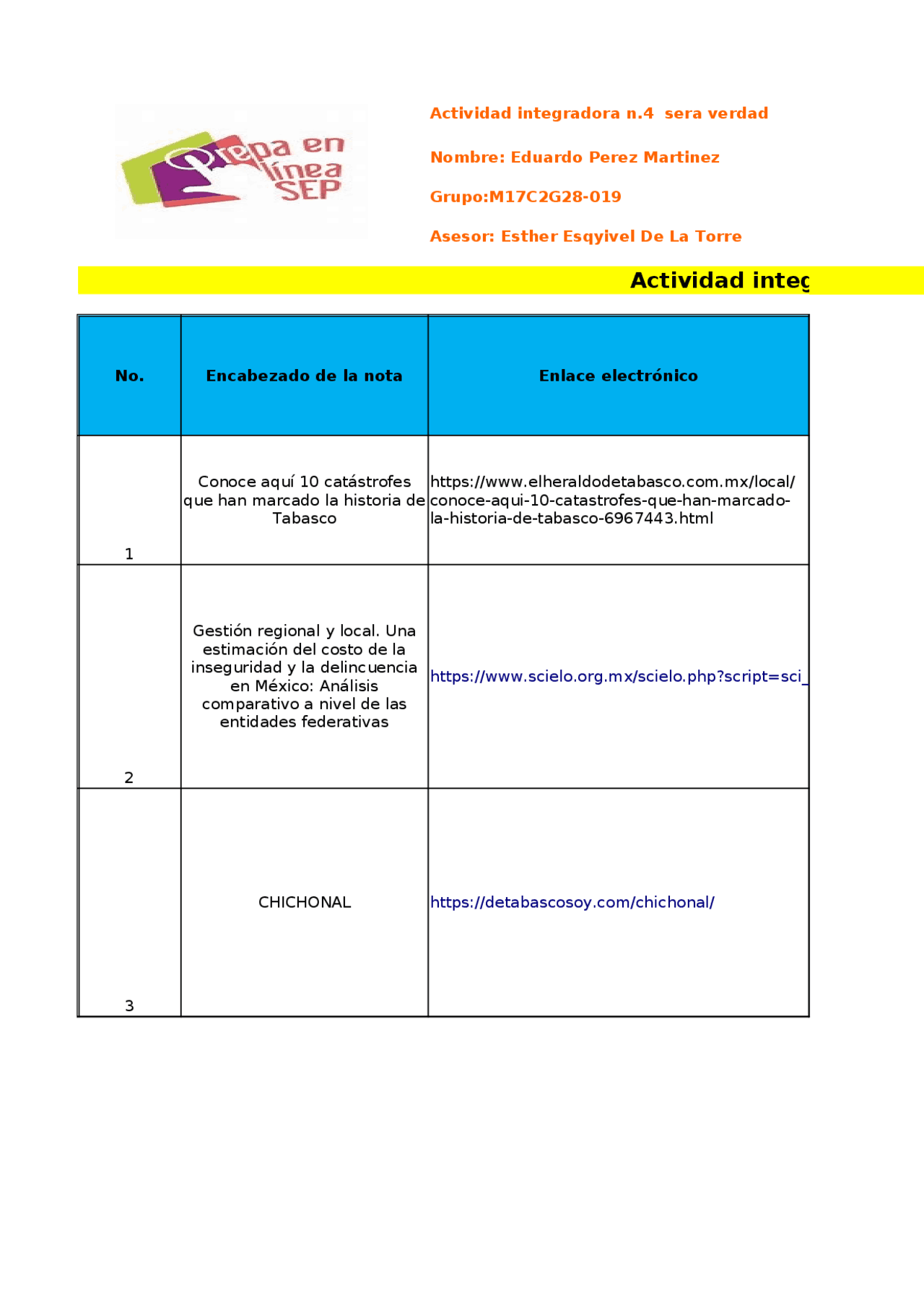 Actividad integradora 4 modulo 17 | Apuntes de Matemáticas Orientadas a ...