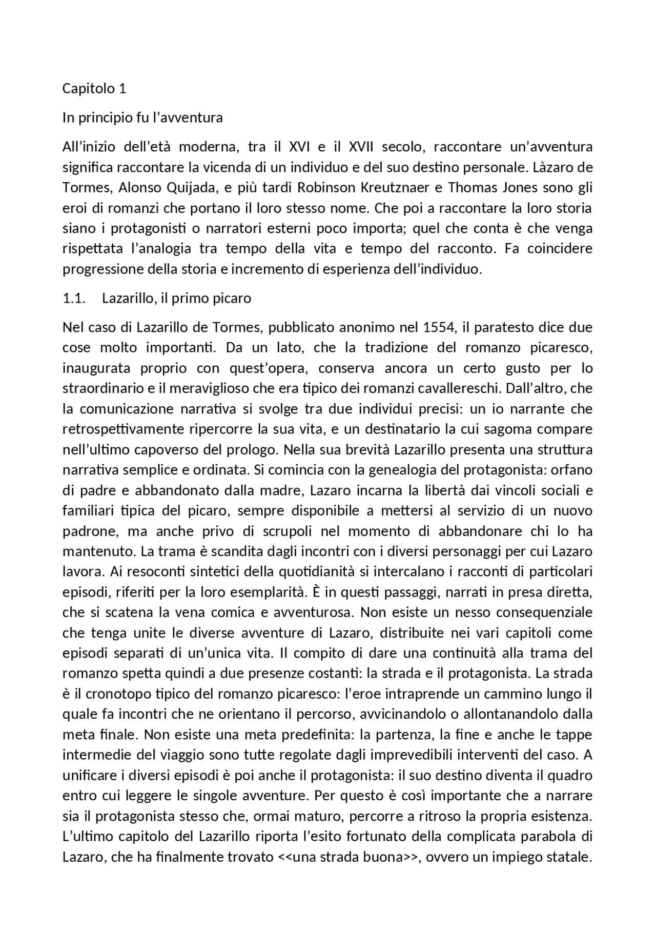 La trama Giacomo Raccis | Sintesi del corso di Critica Letteraria | Docsity
