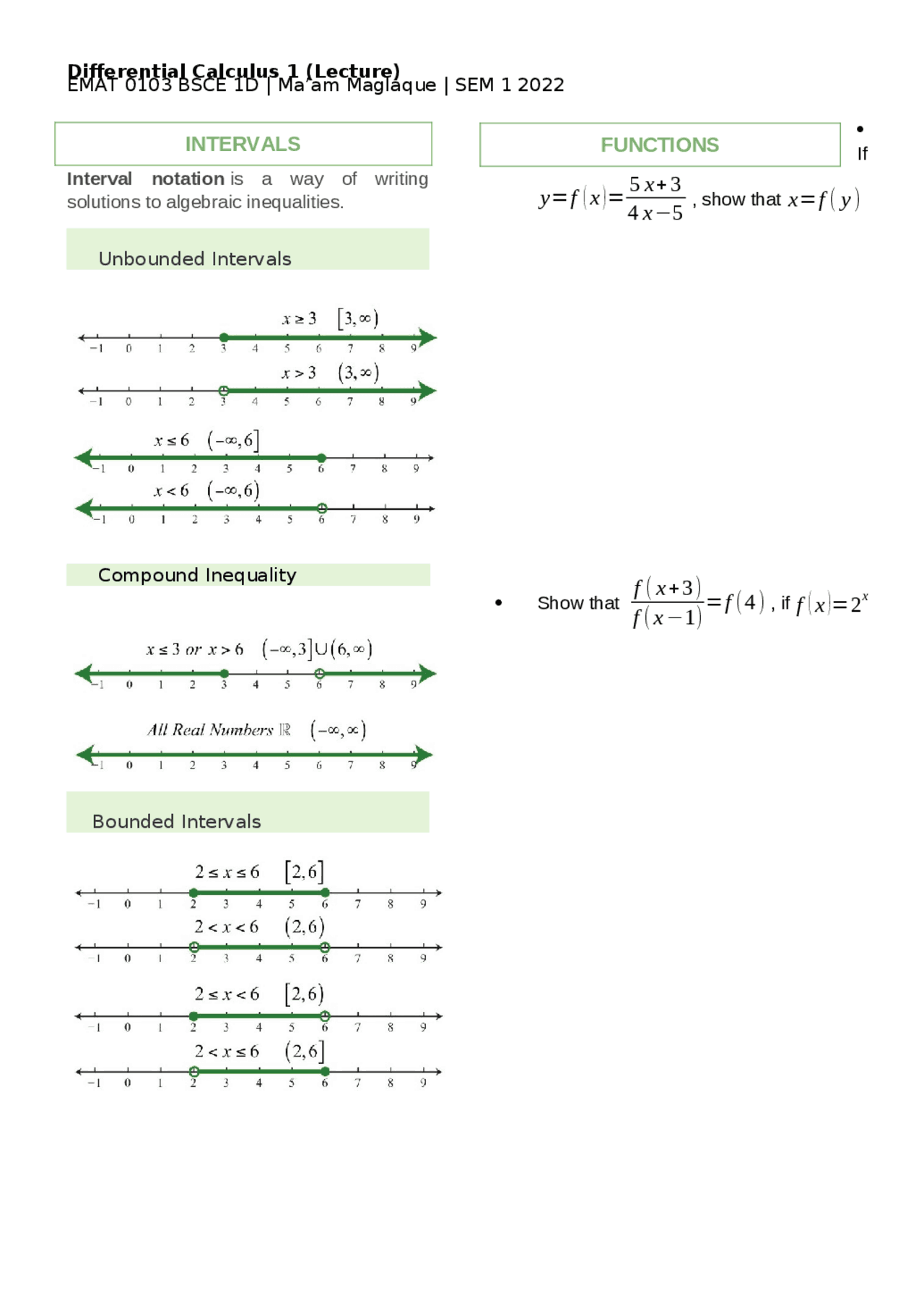 Calculus Notes And Example Calculus 1 - Derivatives and Limits | Lecture notes Calculus | Docsity