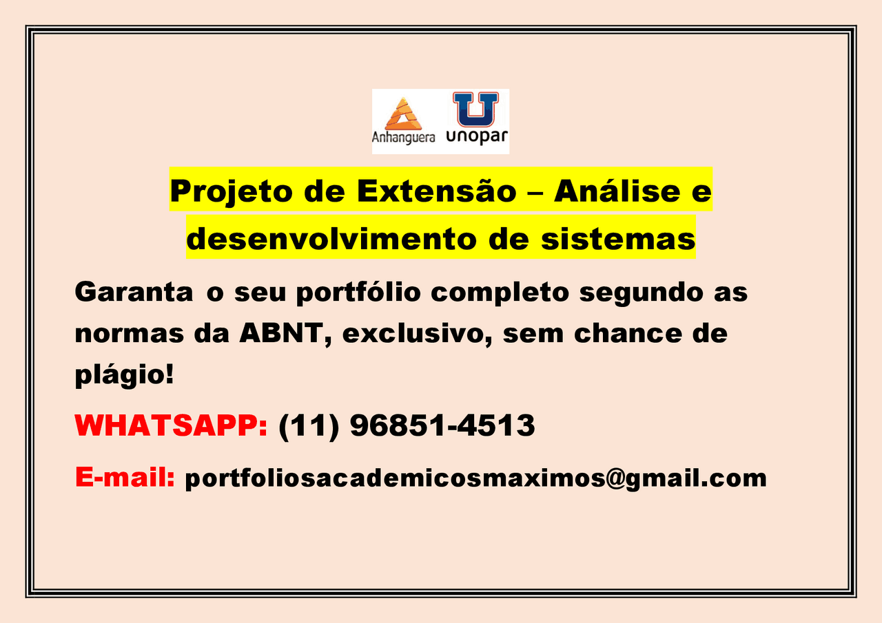 (11)96851‑4513 Portfólio Projeto de Extensão Análise e desenvolvimento ...