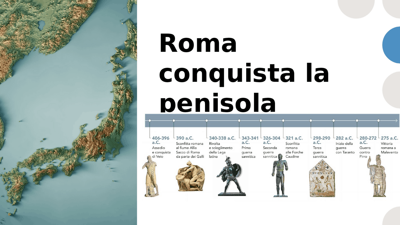 Roma la conquista della Penisola Schemi e mappe concettuali di