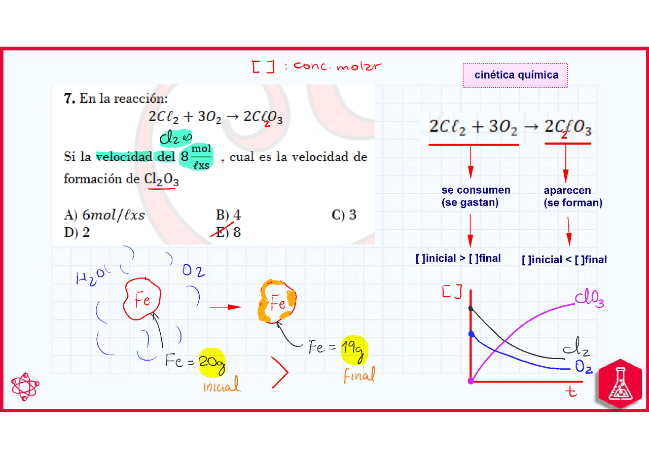 CINETICA Y EQUILIBRIO QUÍMICO | Ejercicios de Química | Docsity