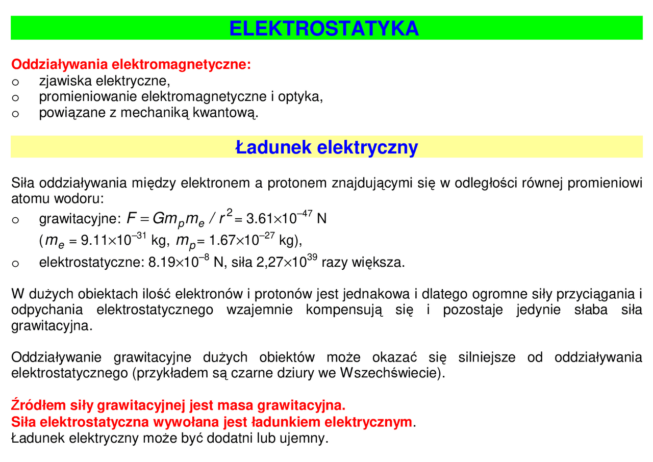 Www Elektrostatyka Kl 3 Sprawdzian
