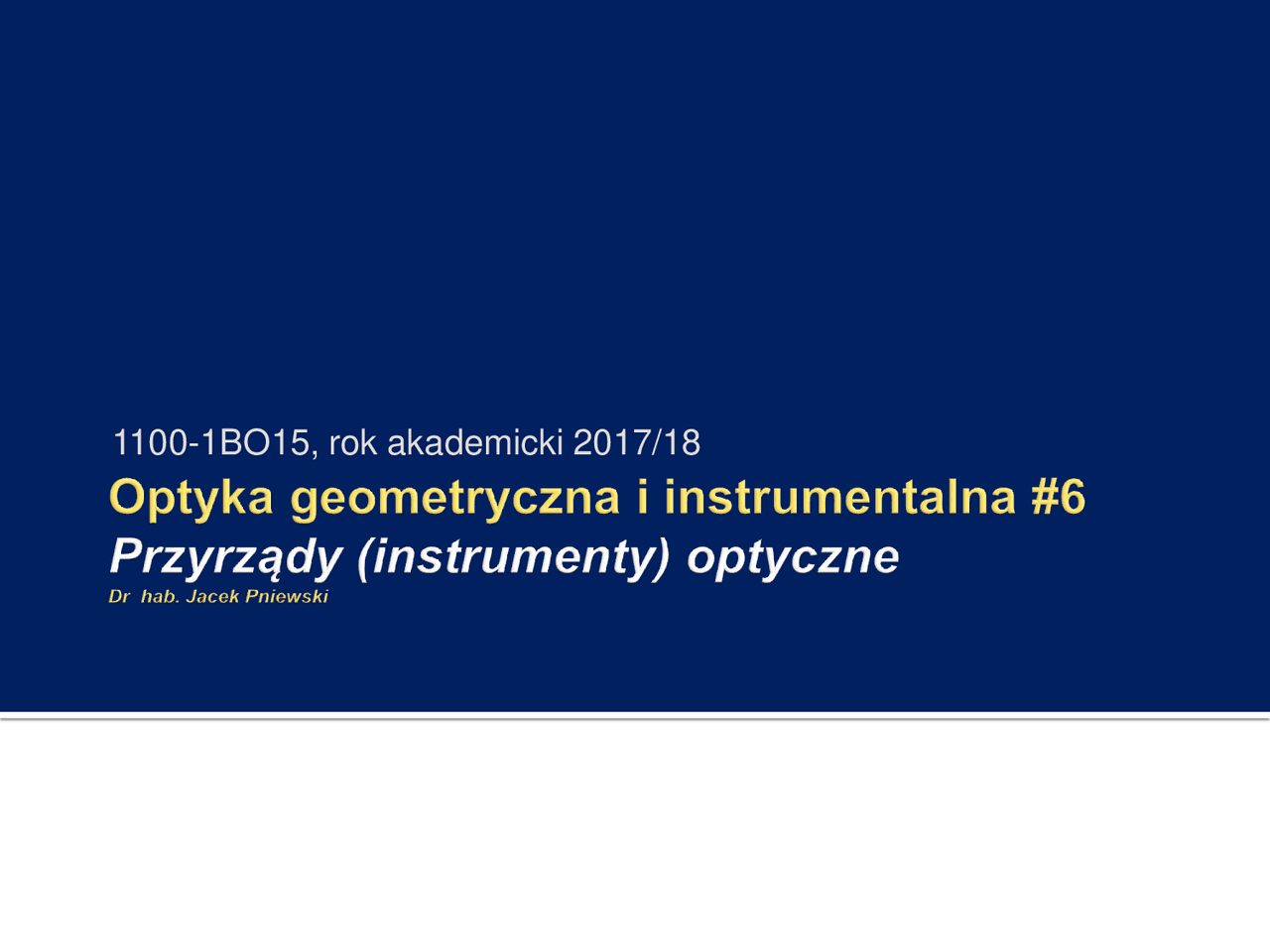 Optyka geometryczna i Instrukm | Prezentacje Optyka | Docsity