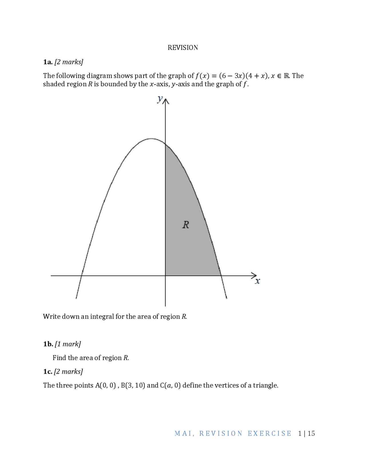 Math Questions for grade 12 | Exercises Mathematics | Docsity