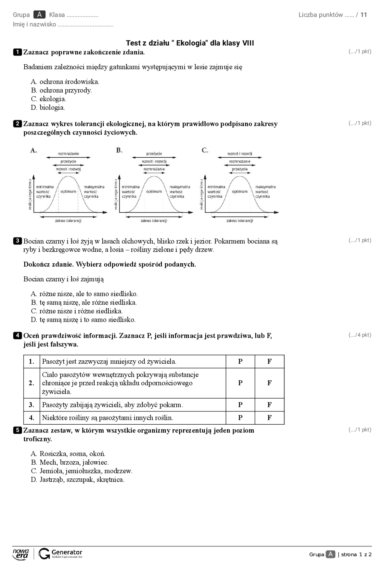 Nowa Era Ochrona środowiska Sprawdzian Pdf