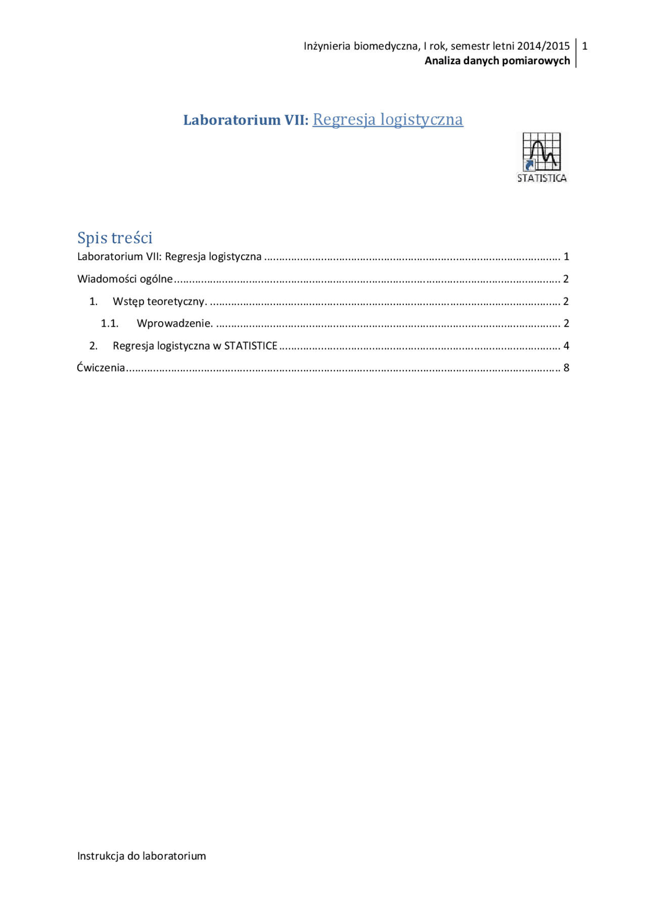 Laboratorium VII: Regresja logistyczna | Schematy Inżynieria