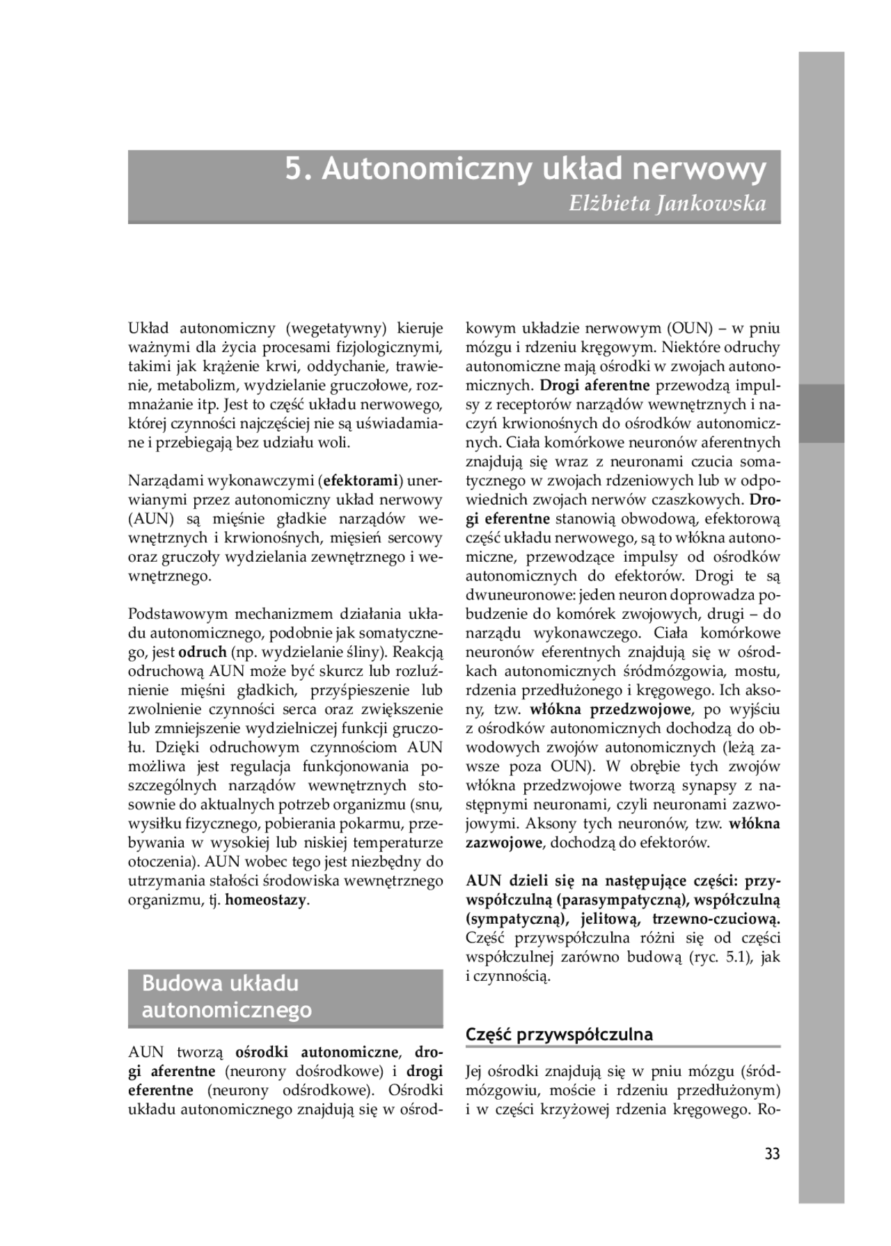 5. Autonomiczny układ nerwowy | Ćwiczenia Fizjologia | Docsity