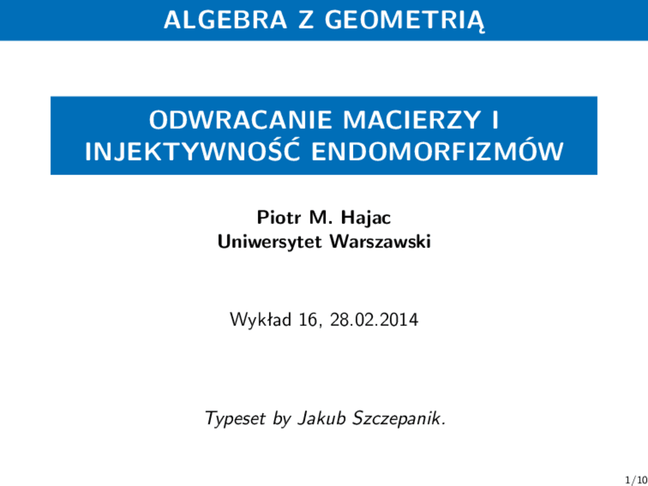Algebra Z Algebra z geometrią odwracanie macierzy i injektywność ... | Schematy ...