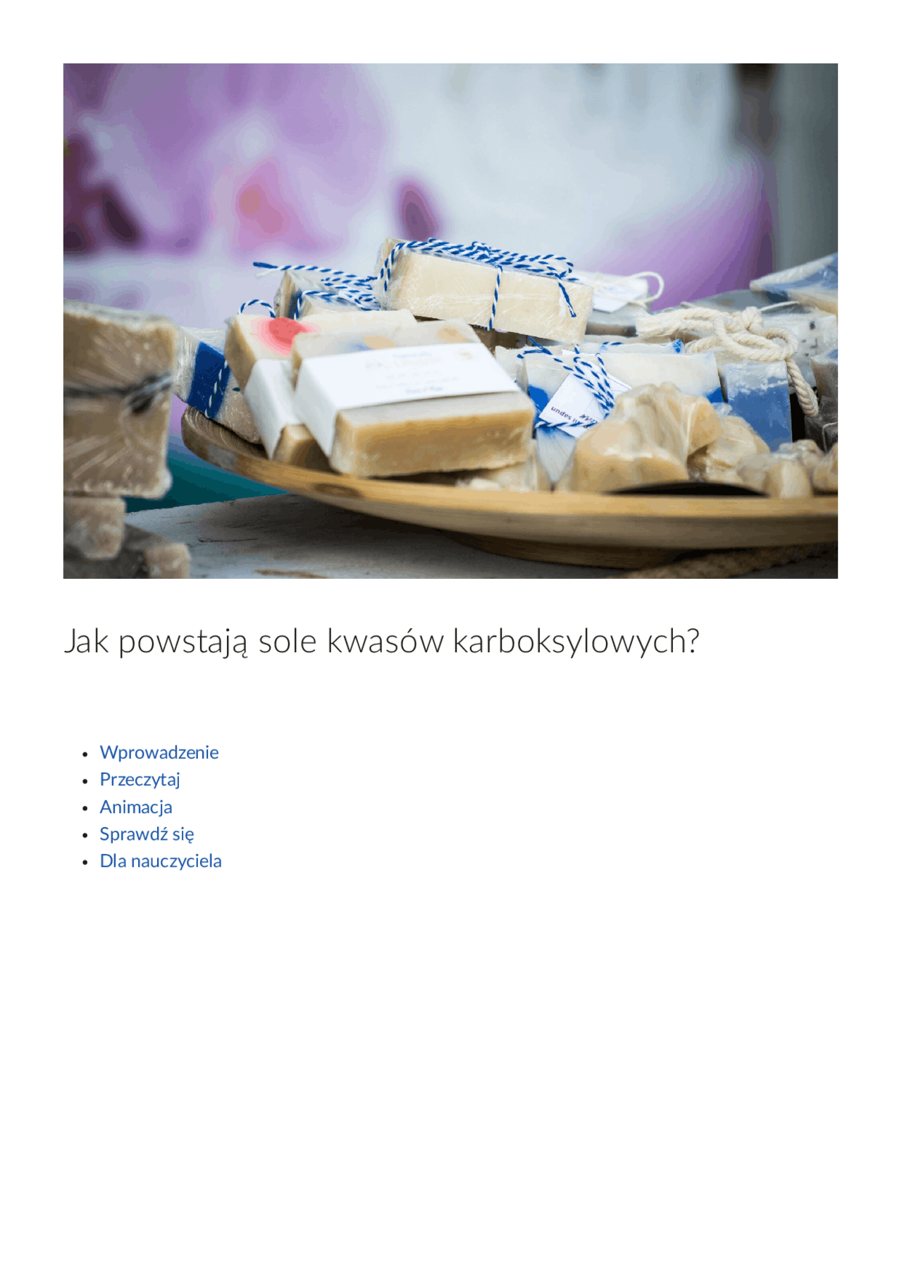 Jak powstają sole kwasów karboksylowych? | Schematy Chemia | Docsity