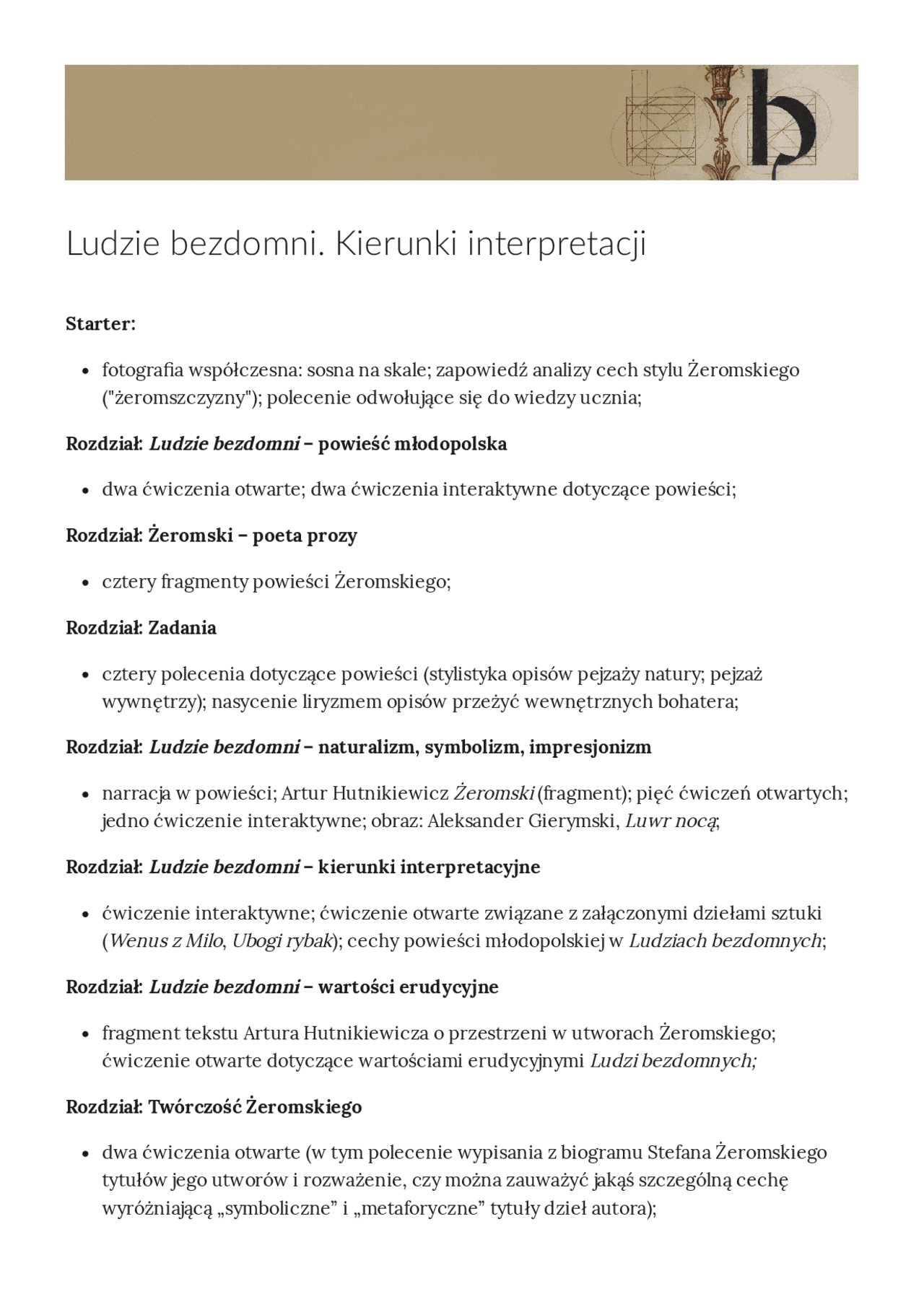 Ludzie Bezdomni Przeszlosc To Dzis 2 Sprawdzian Scribd