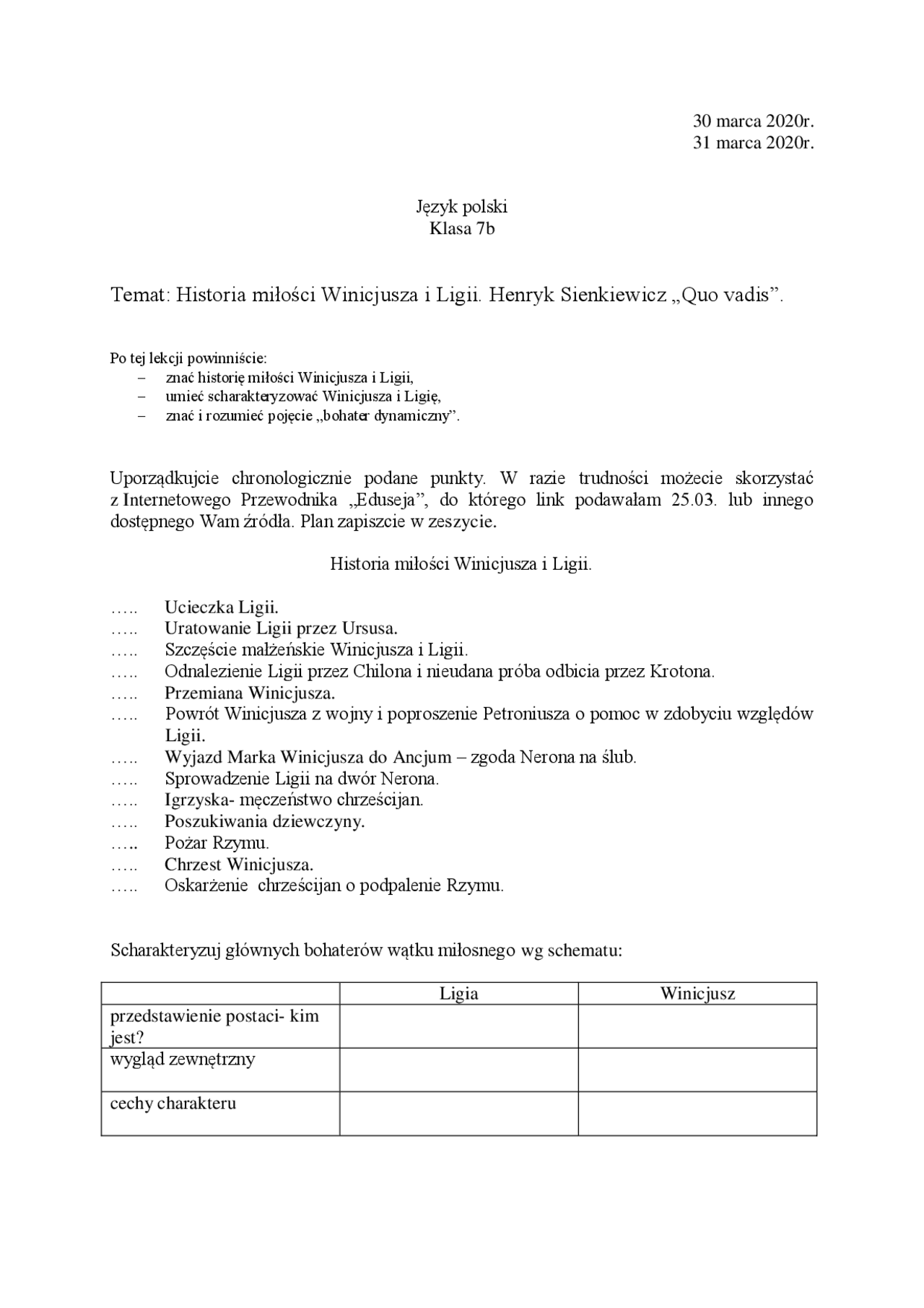 Historia miłości Winicjusza i Ligii. Henryk Sienkiewicz „Quo