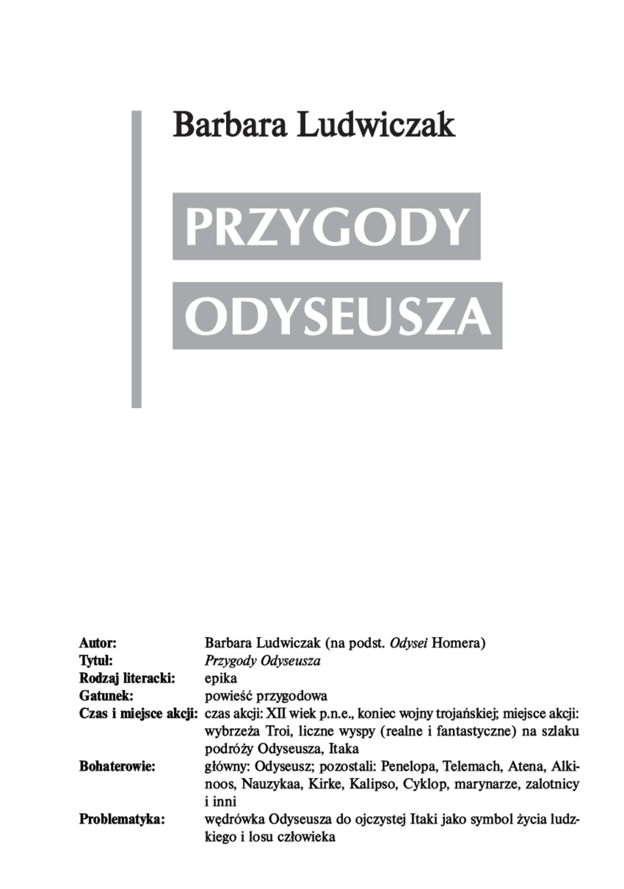 01 Przygody Odyseusza | Prezentacje Język polski | Docsity