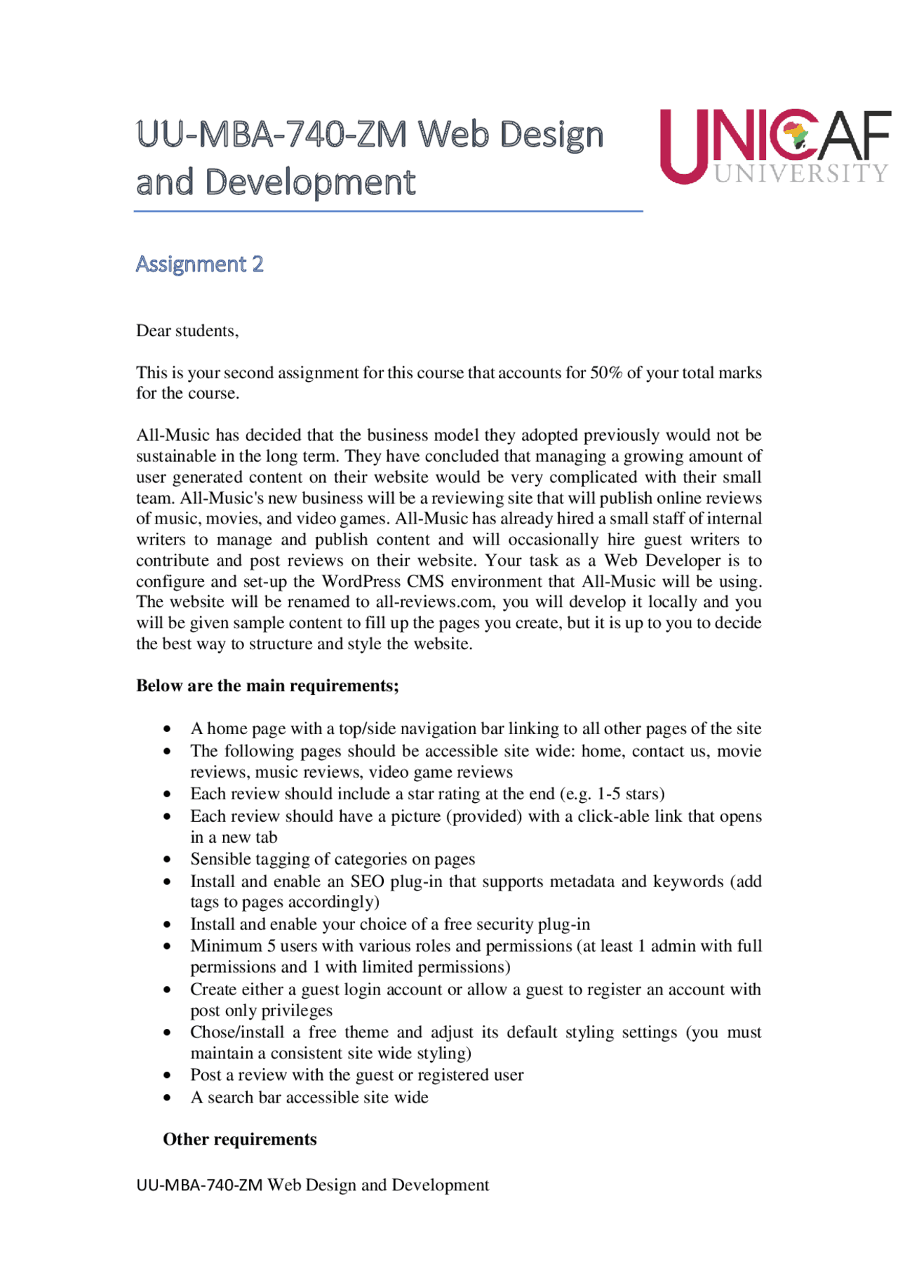 Web design and development Assignment 1 | Study Guides, Projects ...