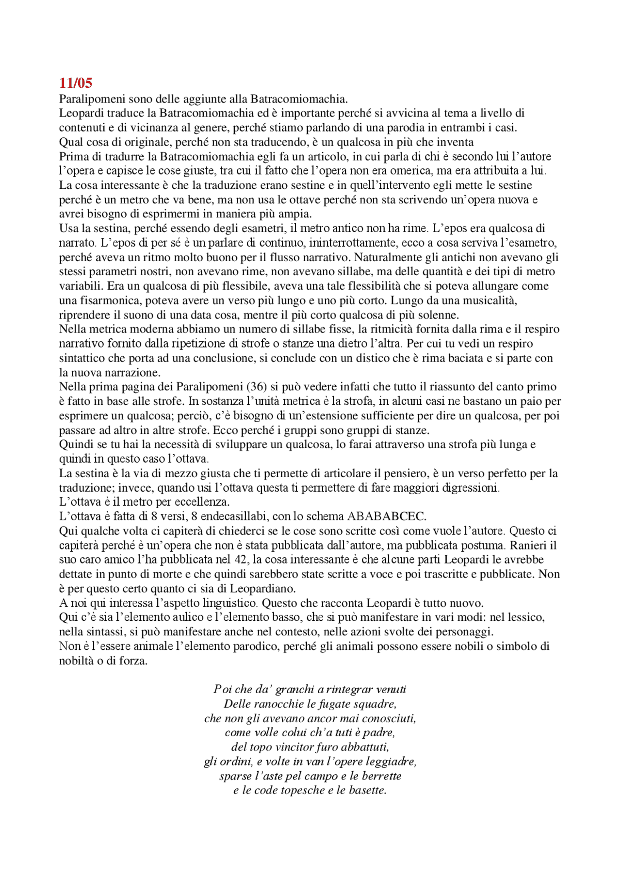 Paralipomeni della Sbobinature di Storia della