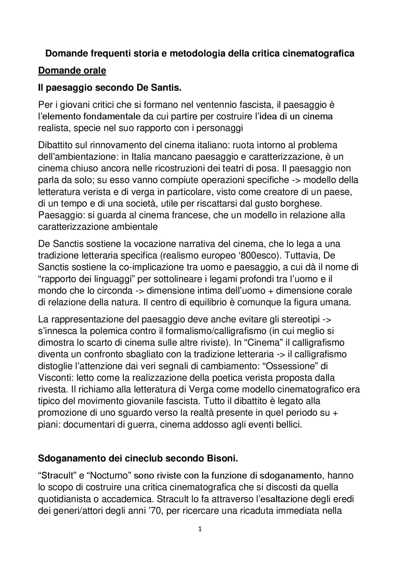Domande e risposte dell’esame di Storia e metodologia della critica cinematografica | Schemi e ...