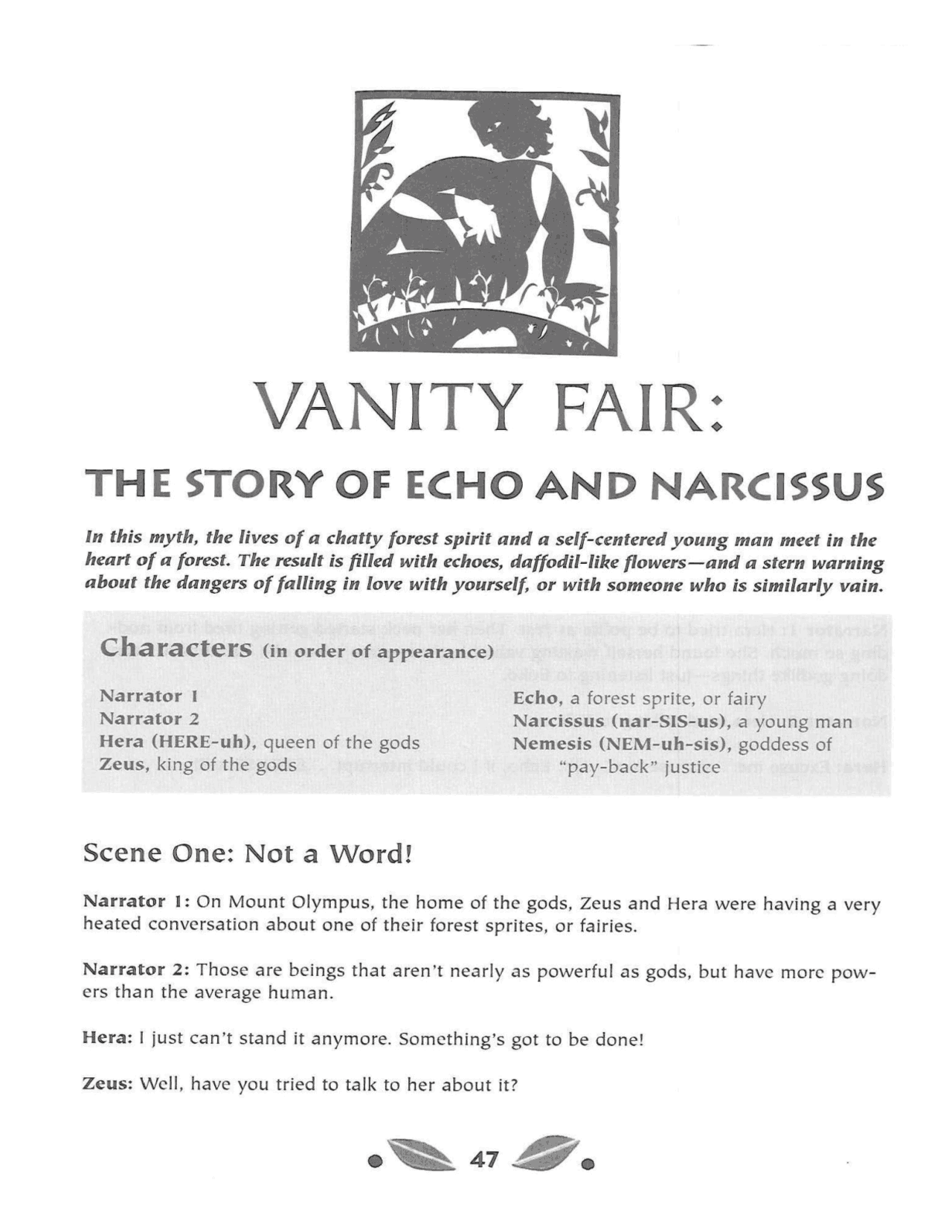 The story of echo and narcissus Exams Storytelling Docsity