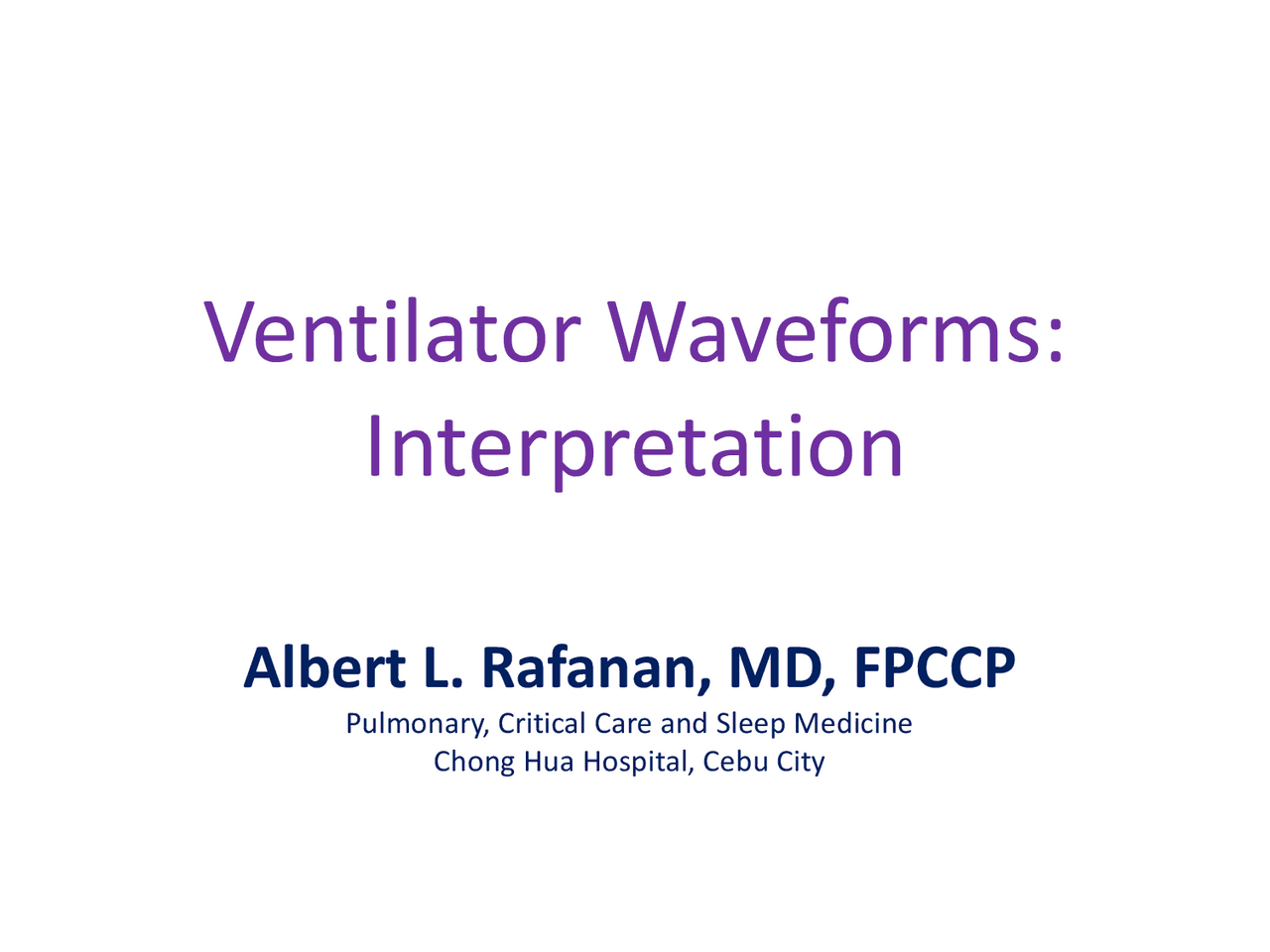 Ventilator Waveforms: Interpretation | Lecture notes Mechanics | Docsity