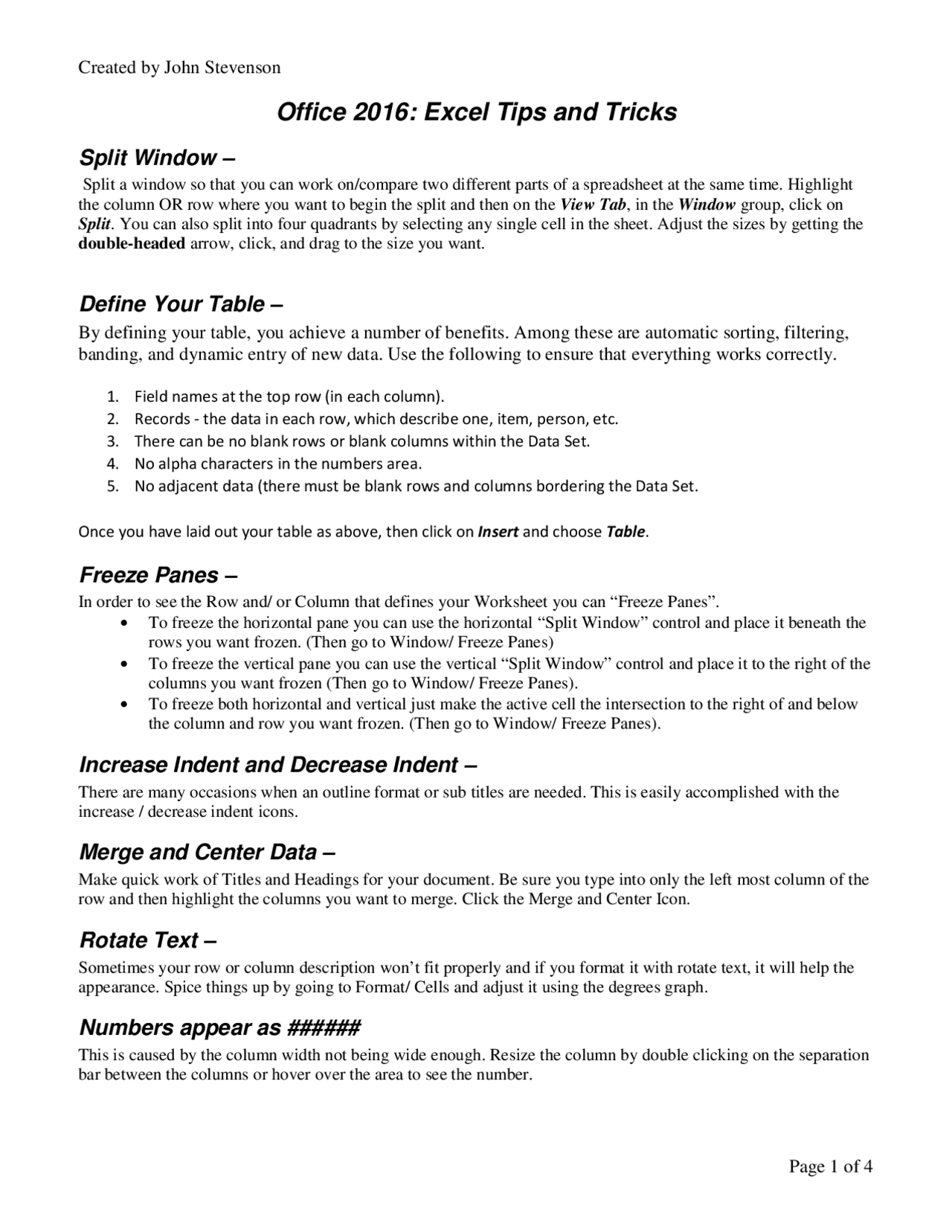 Office 2016: Excel Tips and Tricks | Slides MS Microsoft Office skills ...