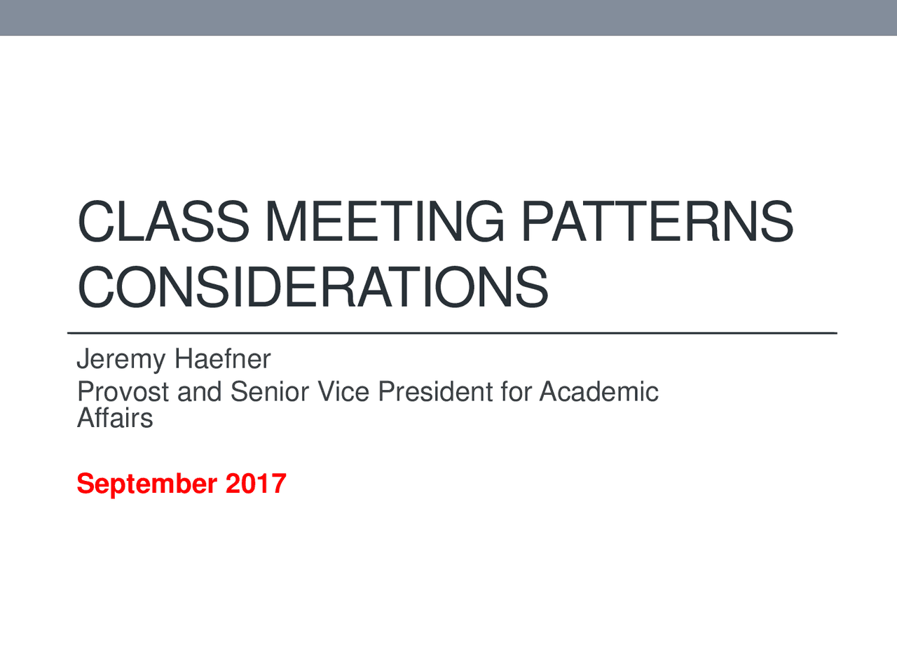 Class meeting patterns considerations | Lecture notes Benchmarking ...