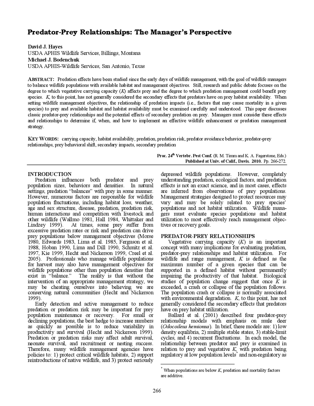 Predator Prey Relationships The Manager S Perspective Study Notes