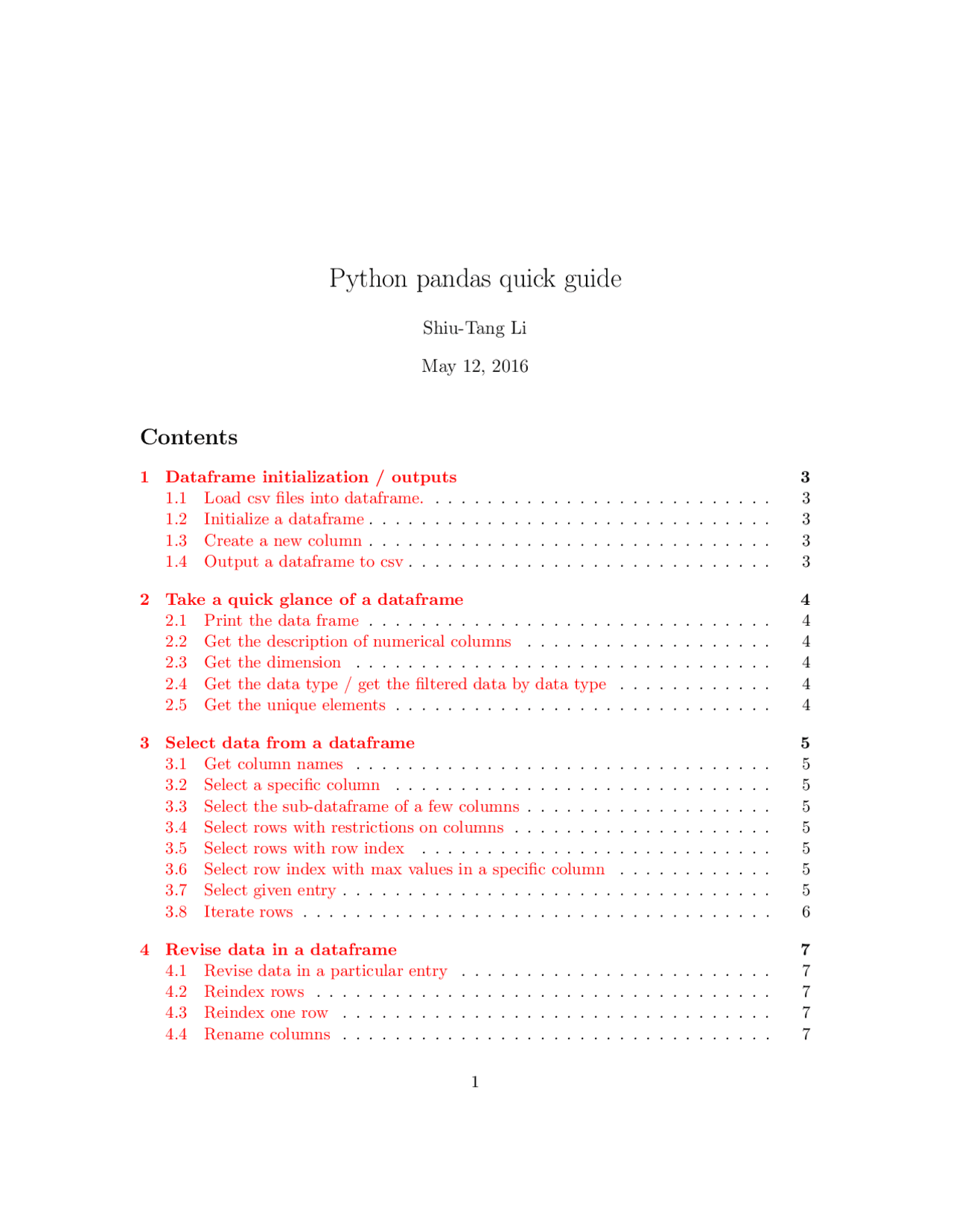 Python pandas quick guide | Schemes and Mind Maps Web Programming and ...