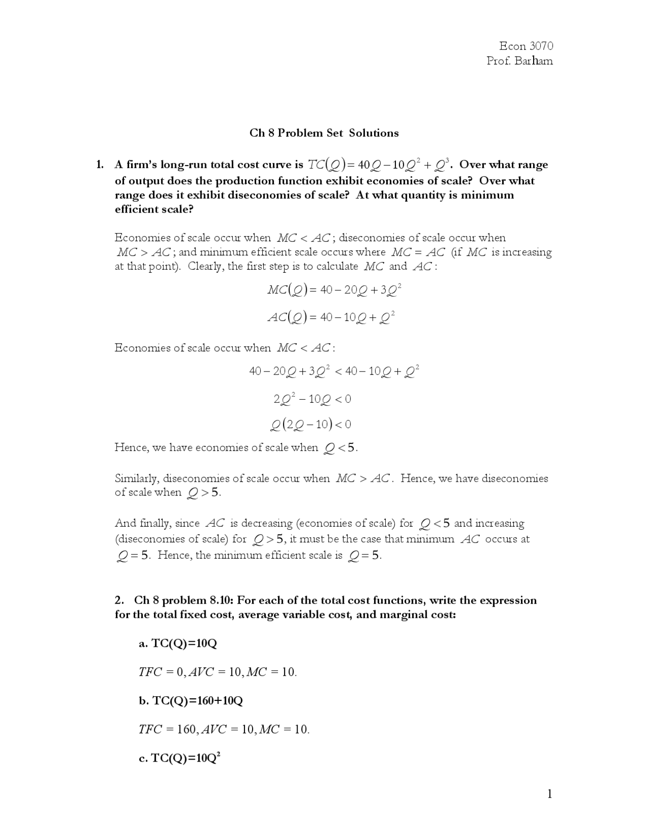 Pset Notes 3070_PSet-ch8_Solutions.pdf | Lecture notes Economics | Docsity