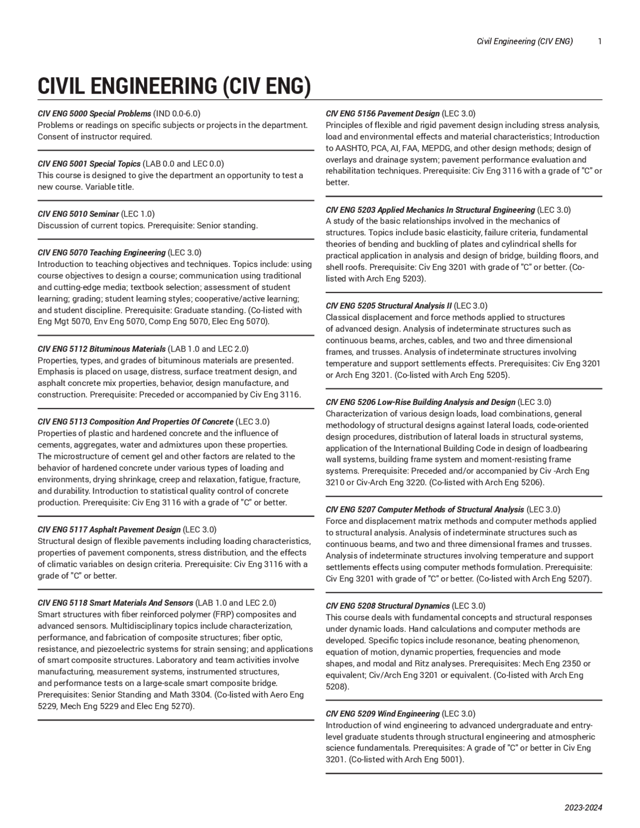 Civil Engineeering Document Civil Engineering (CIV ENG) | Summaries Civil Engineering | Docsity
