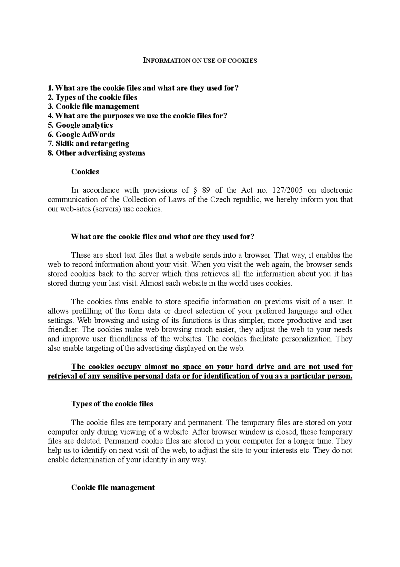 1. What are the cookie files and what are they used ... | Schemes and ...