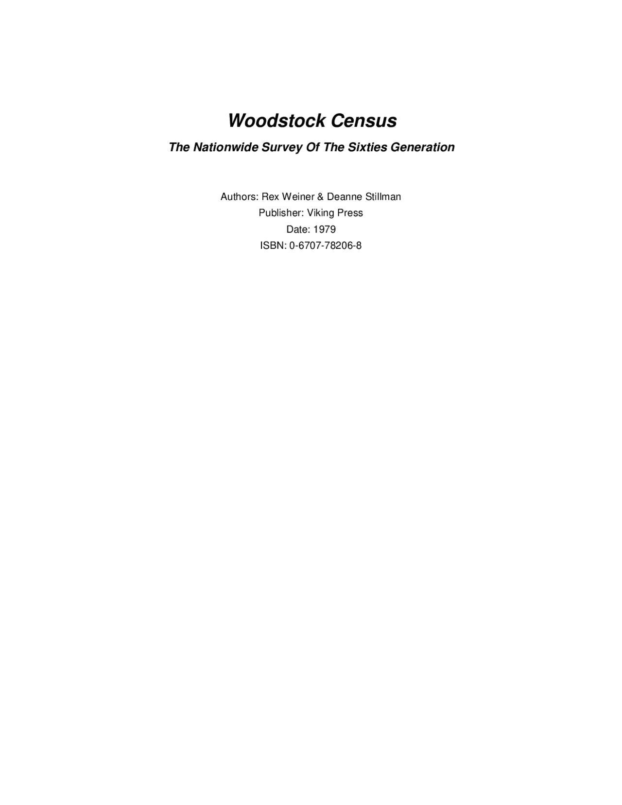 Woodstock Census | Study notes Music | Docsity