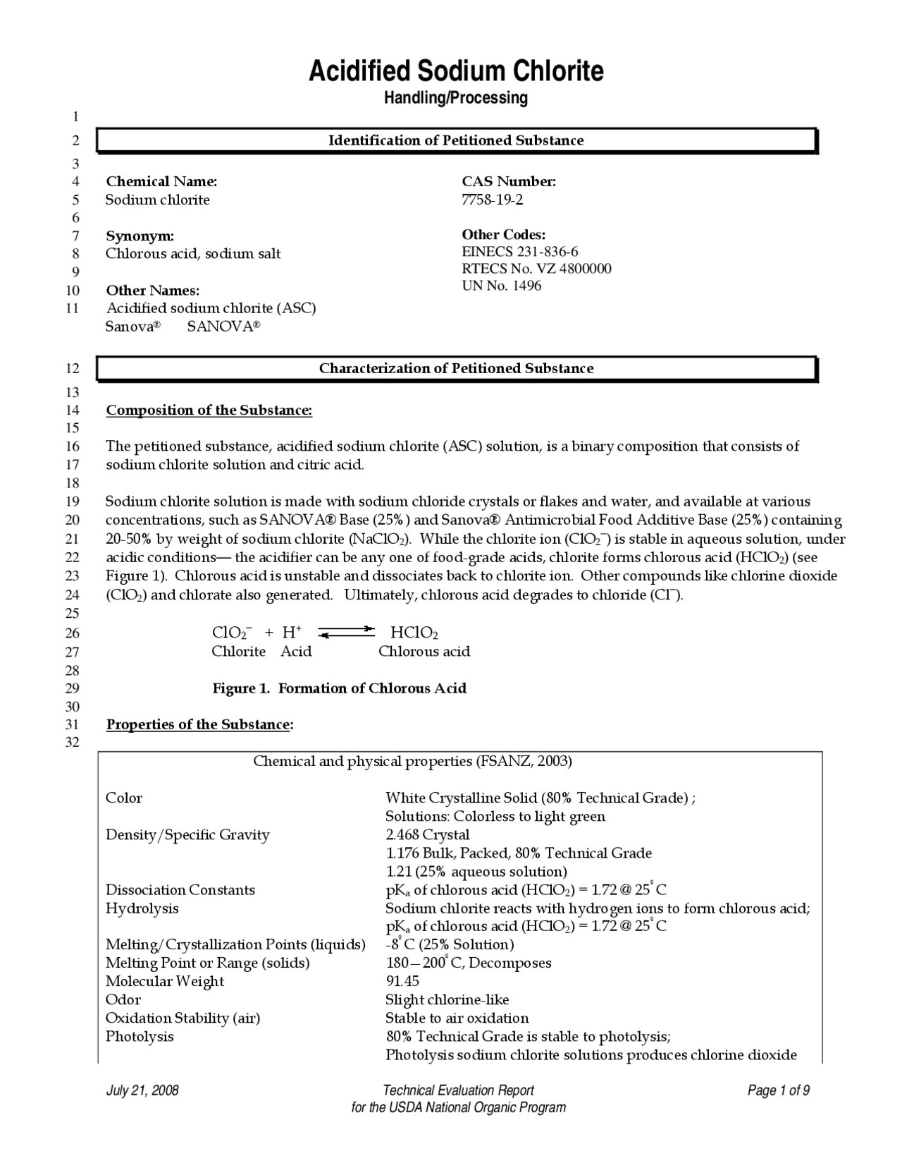 Acidified sodium chlorite | Slides Marketing | Docsity