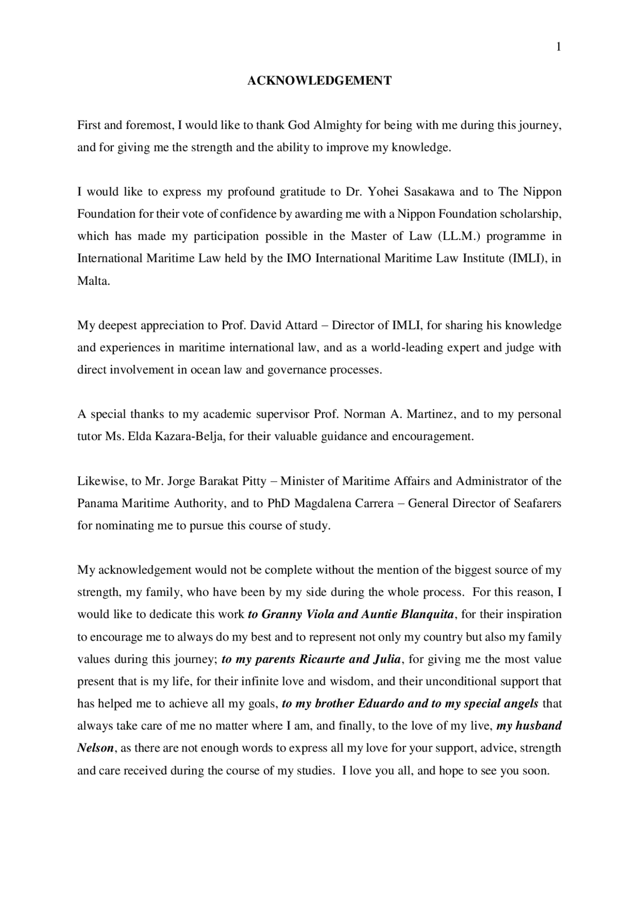 1 ACKNOWLEDGEMENT First and foremost, I would like to Exercises