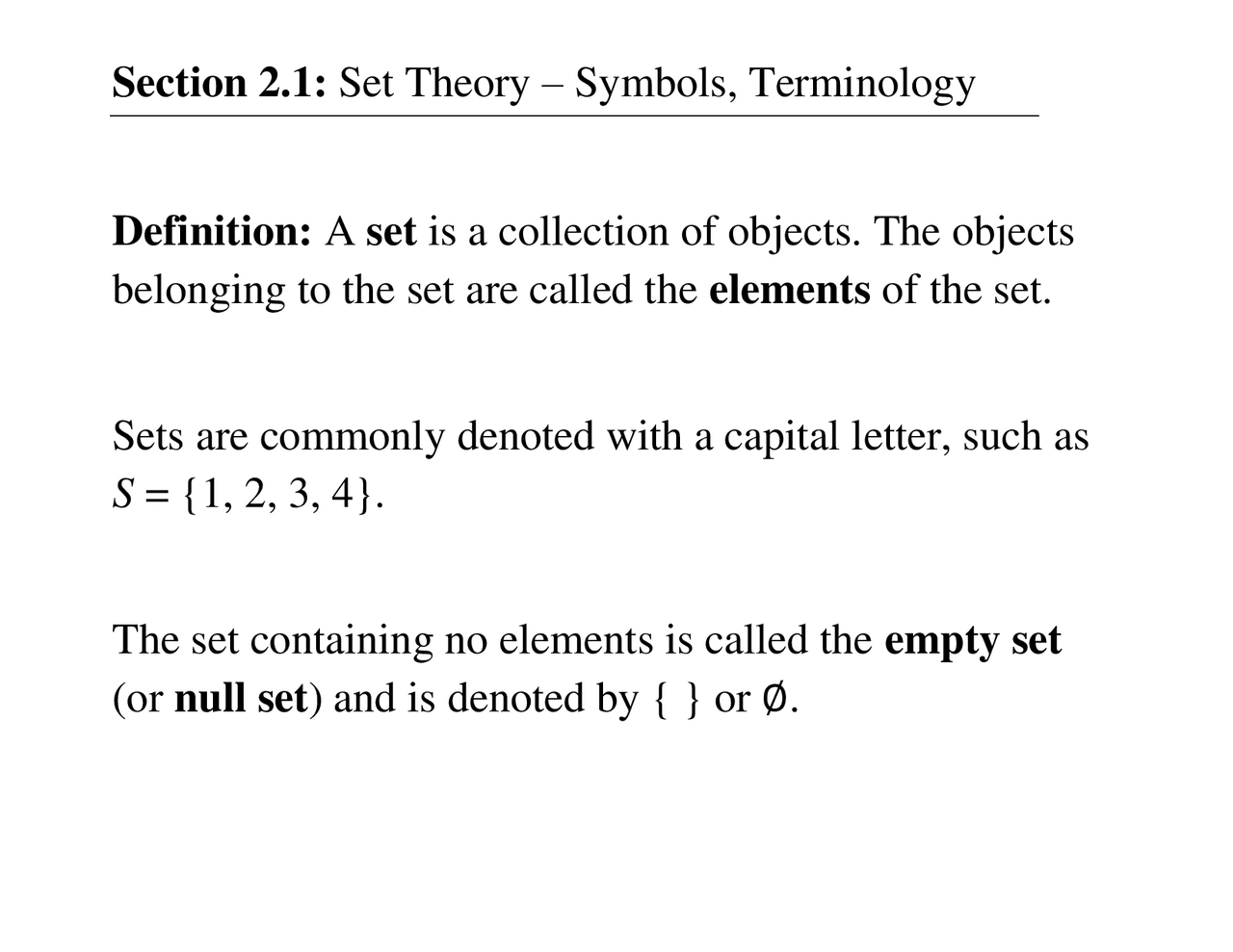 Section 2.1: Set Theory – Symbols, Terminology Definition | Schemes and ...