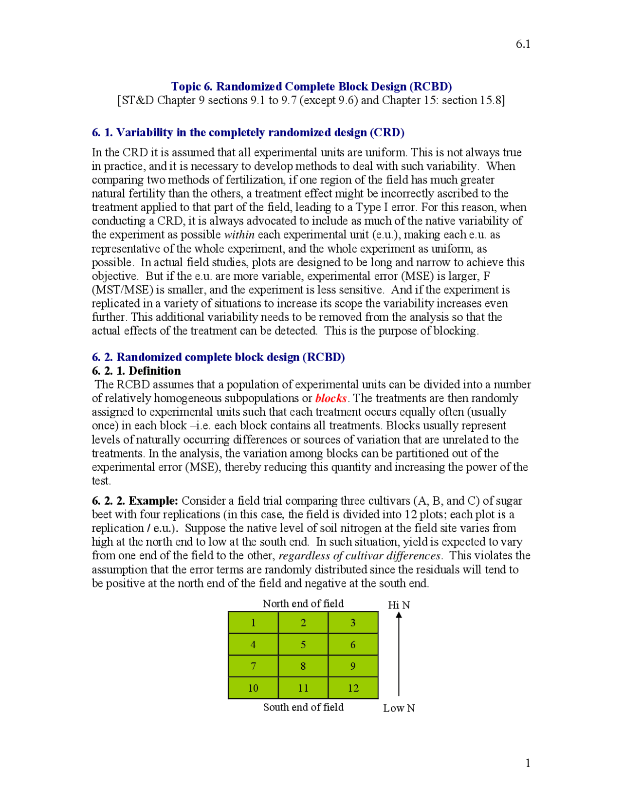 6. Randomized Complete Block Design (RCBD) | Exercises Design | Docsity