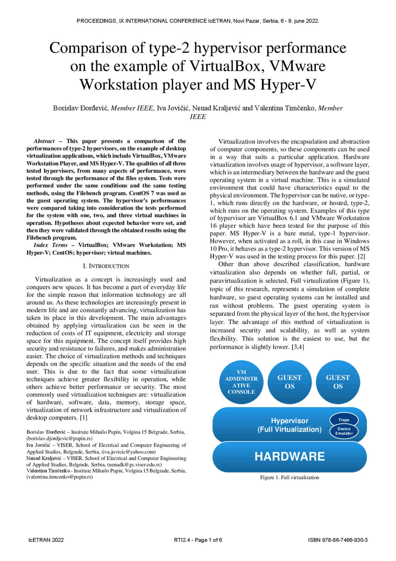 Comparison of type-2 hypervisor performance on the example ... | Study ...