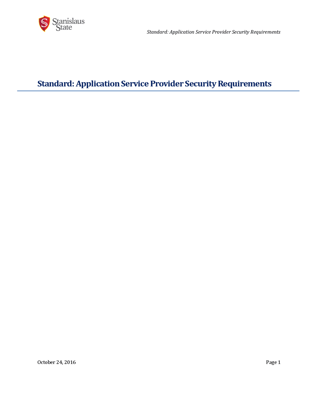 Standard: Application Service Provider Security Requirements | Slides ...