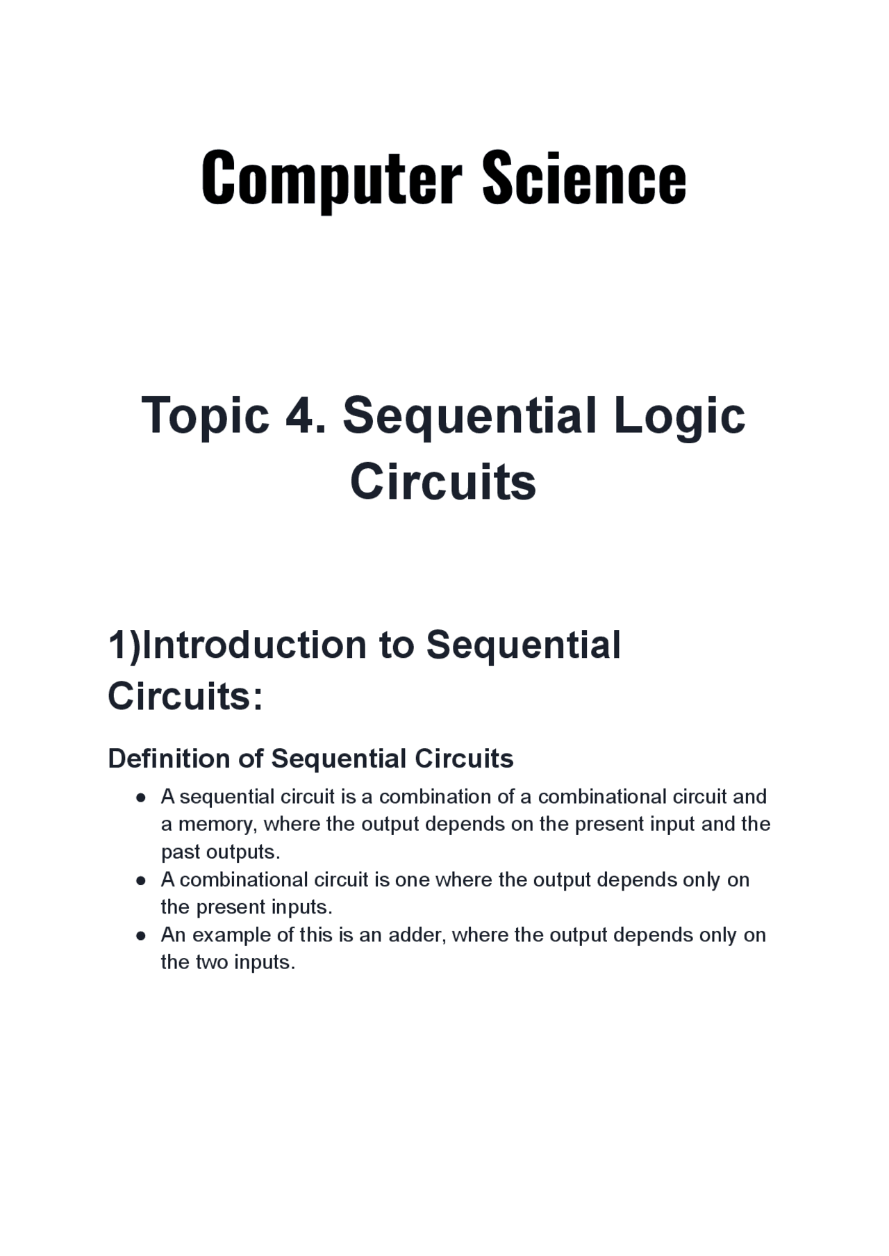 Computer Science - Chapter4_Sequential Logic Circuits | Summaries ...